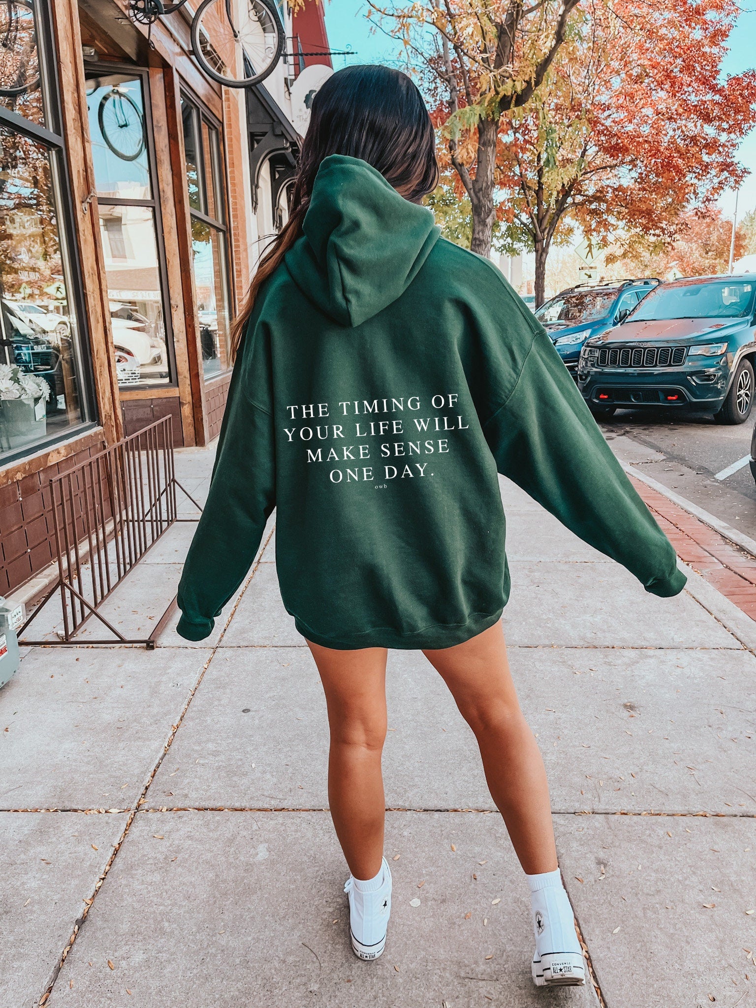 Trendy Sweatshirt For Women, Aesthetic Hoodie with Words on Back, Oversized Hoodie with Quote, Gift For Her