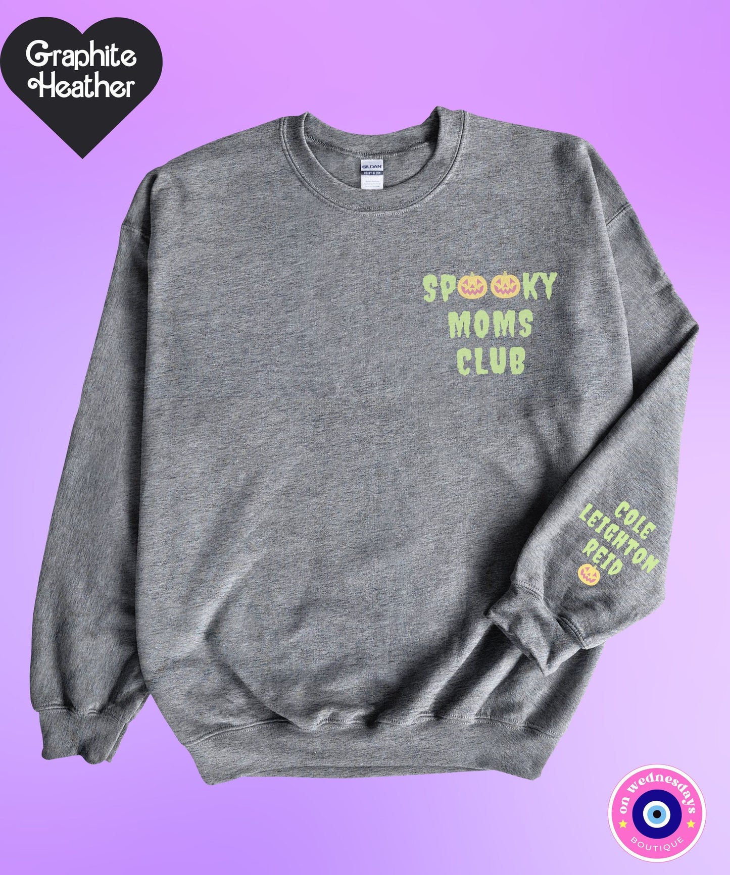 Spooky Mom Sweatshirt with Names On Sleeve, Halloween Sweatshirt for Mom, Spooky Mom Shirt, Custom Halloween Sweatshirt for Women, Mom Gift