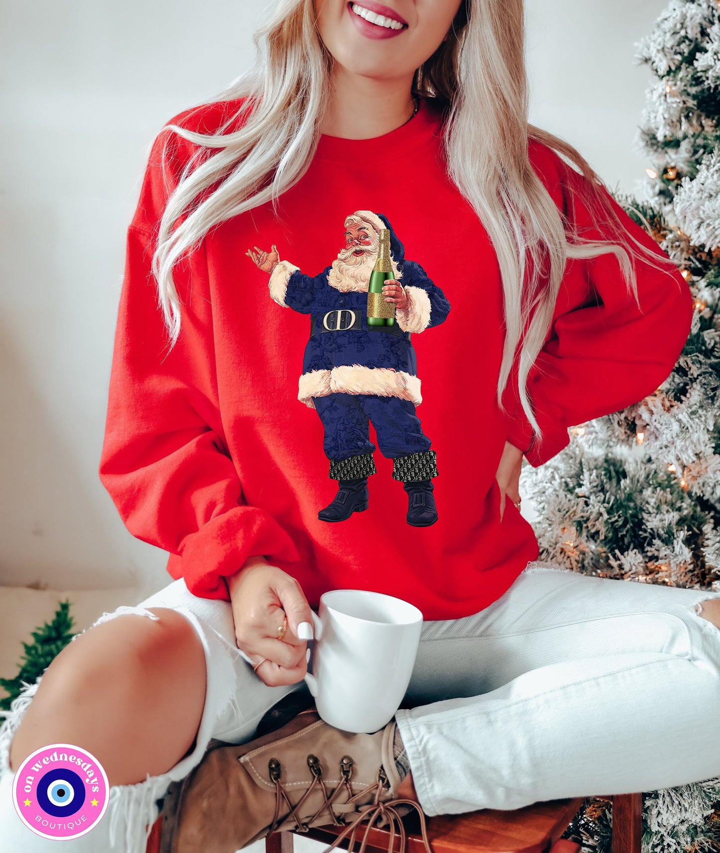 Retro Santa Sweatshirt for Women, Santa Crewneck, Vintage Santa Shirt, Holiday Party Sweatshirt, Cute Santa Sweatshirt, Christmas Gift