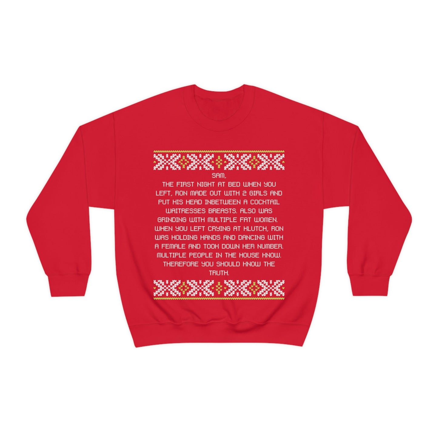 Dear Sam Letter Ugly Christmas Sweater