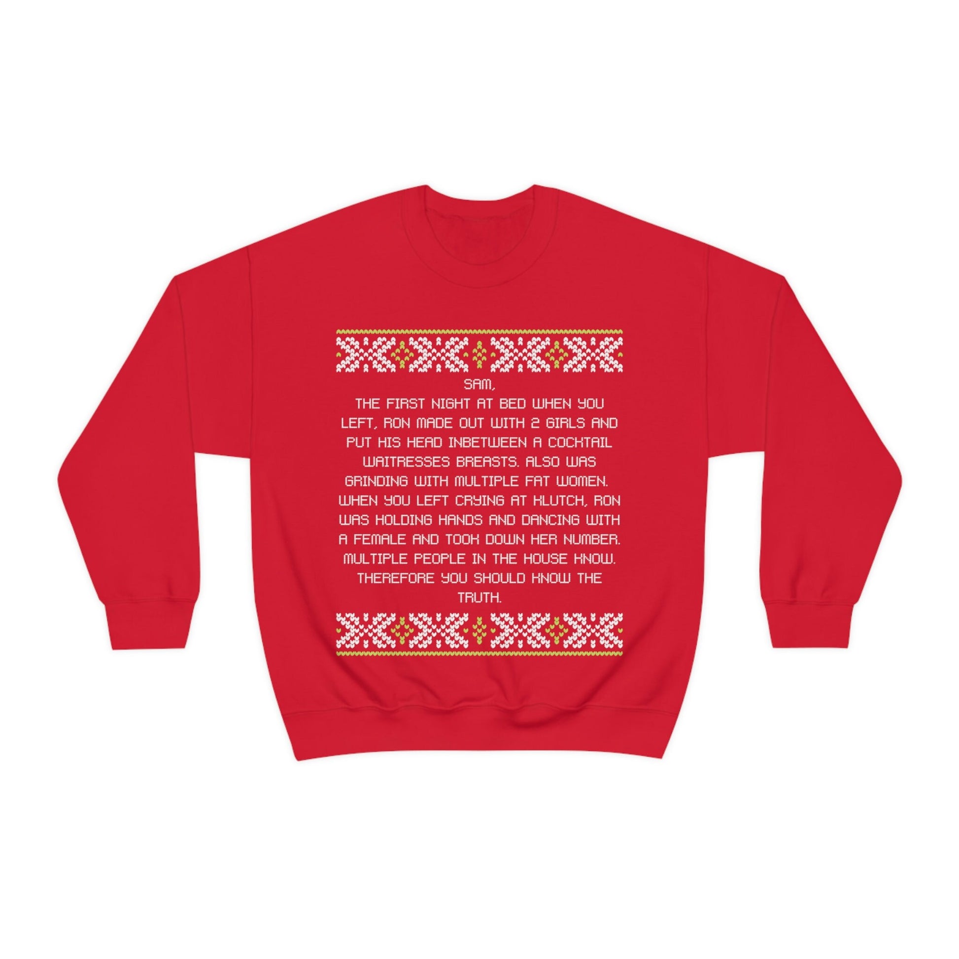 Dear Sam Letter Ugly Christmas Sweater