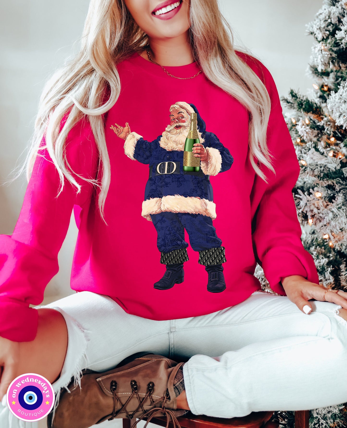 Retro Santa Sweatshirt for Women, Santa Crewneck, Vintage Santa Shirt, Holiday Party Sweatshirt, Cute Santa Sweatshirt, Christmas Gift