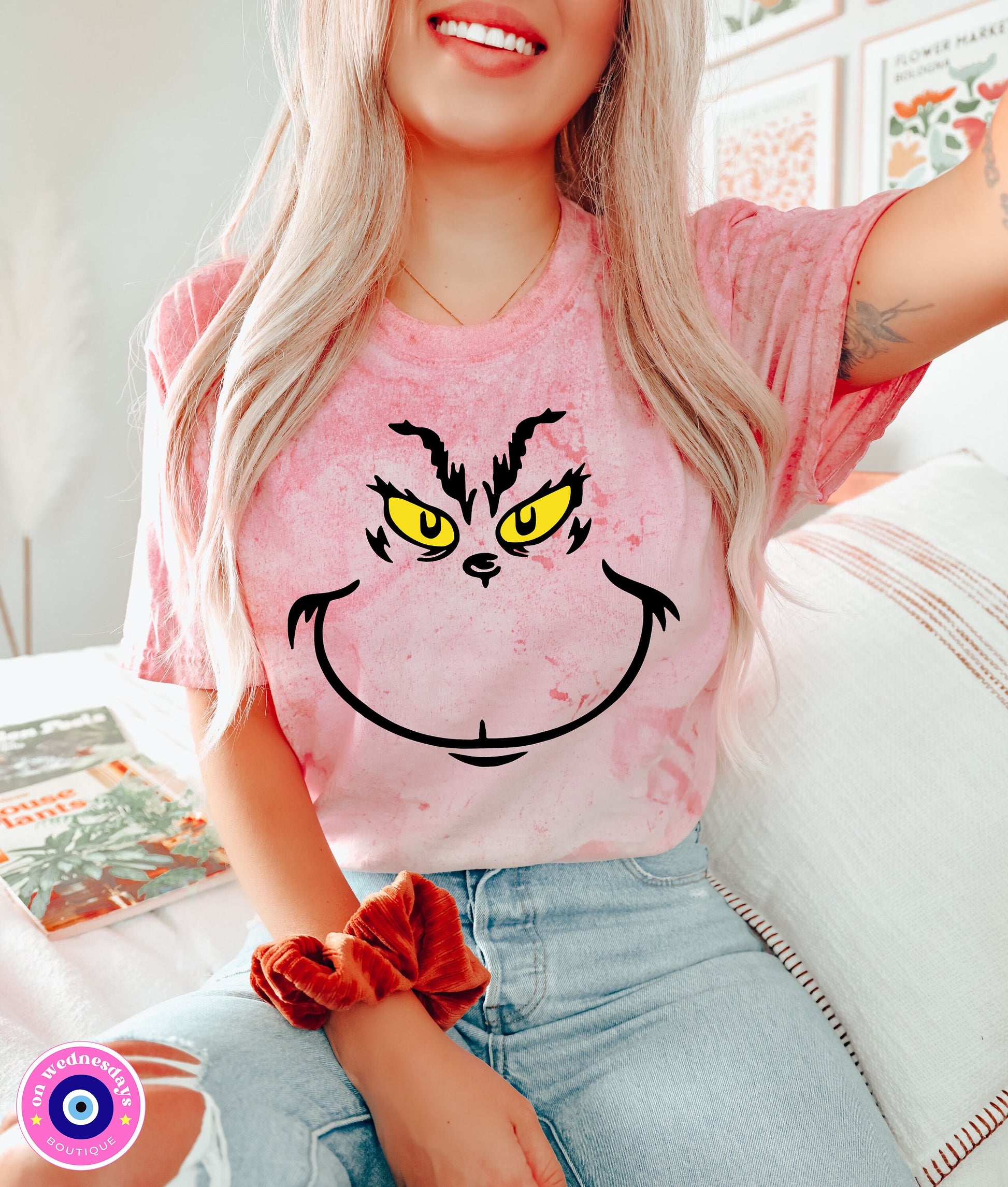 Comfort Colors® Grinch Face T-shirt, Funny Christmas T-shirt, Grinch Shirt, Grinch Face Shirt, Trendy Christmas Shirt, Resting Grinch Face