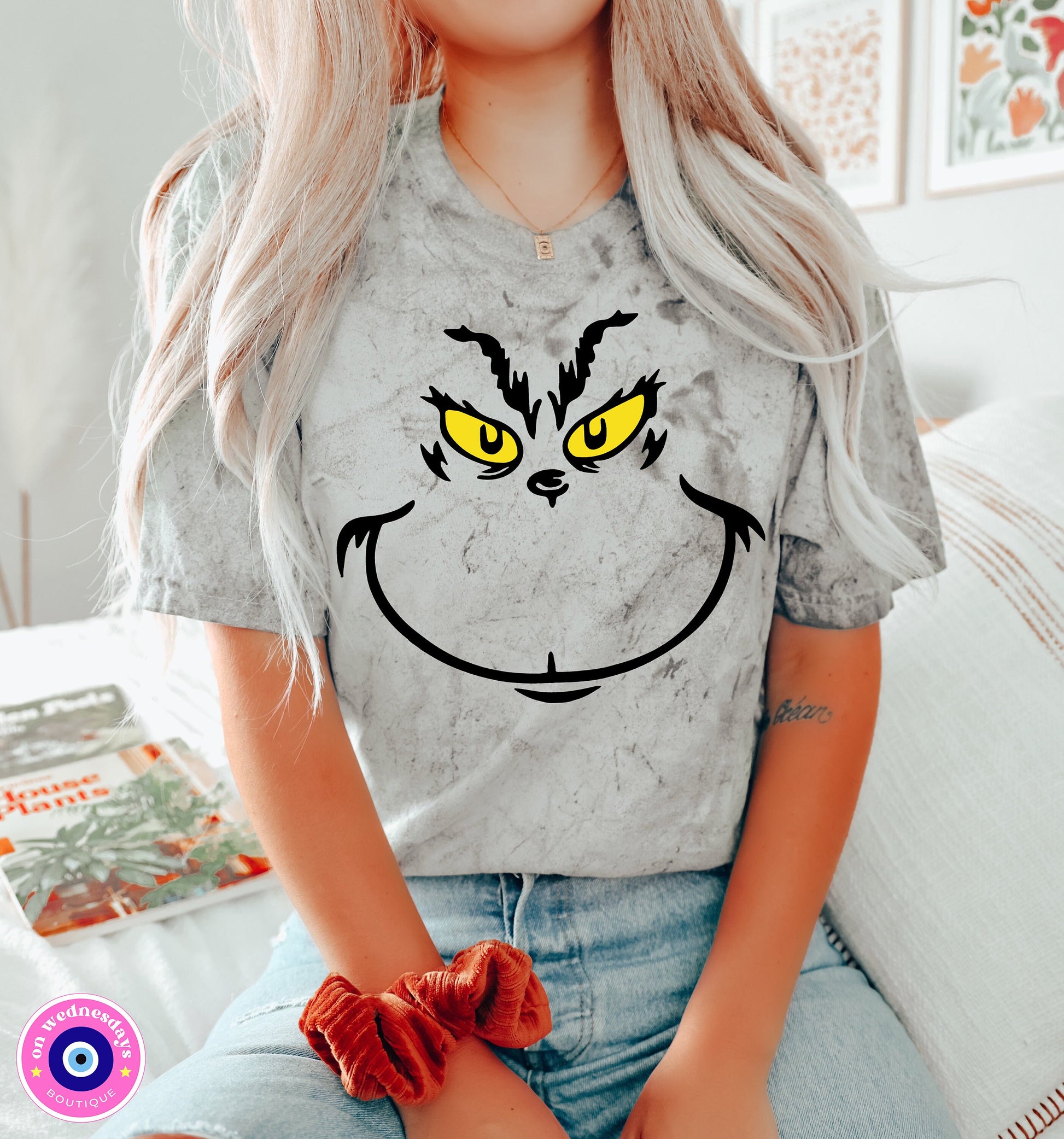 Comfort Colors® Grinch Face T-shirt, Funny Christmas T-shirt, Grinch Shirt, Grinch Face Shirt, Trendy Christmas Shirt, Resting Grinch Face