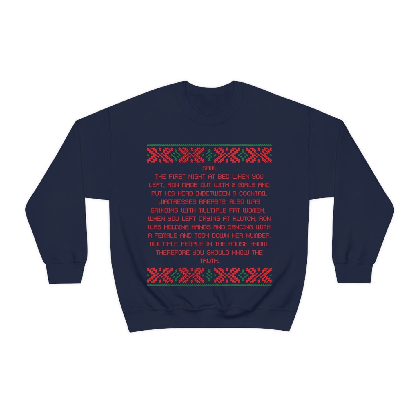 Dear Sam Letter Ugly Christmas Sweater