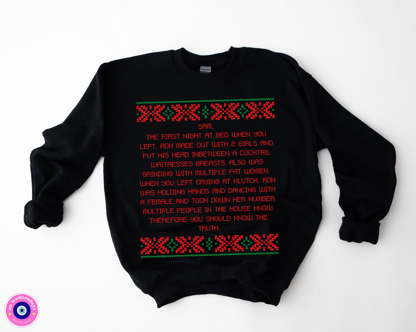 Dear Sam Letter Ugly Christmas Sweater