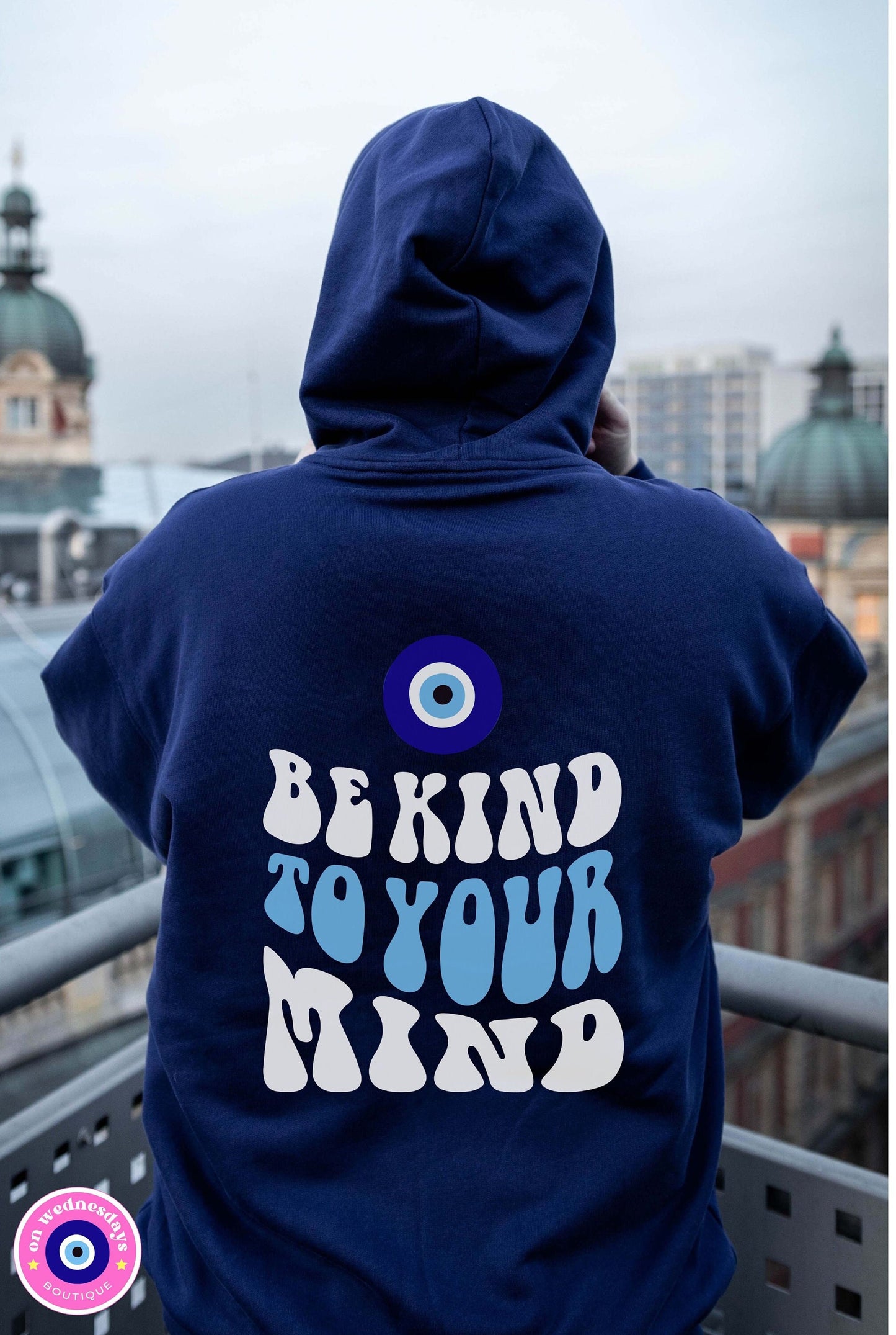 Women's Sweatshirt Be Kind To Your Mind Hoodie Mental Health Shirt Evil Eye Sweatshirt Trendy Sweatshirt Oversized Hoodie Gift For Her
