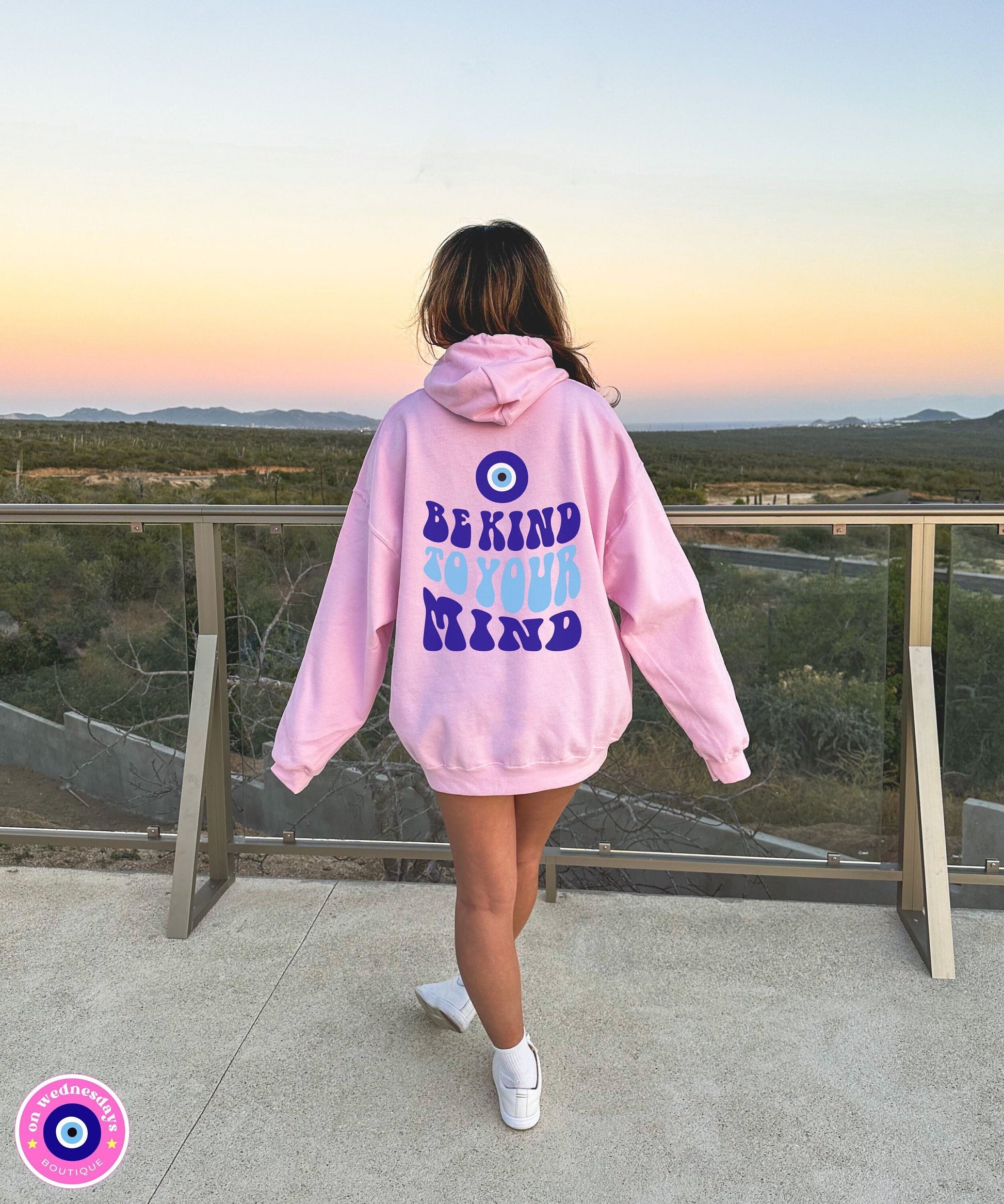 Women's Sweatshirt Be Kind To Your Mind Hoodie Mental Health Shirt Evil Eye Sweatshirt Trendy Sweatshirt Oversized Hoodie Gift For Her