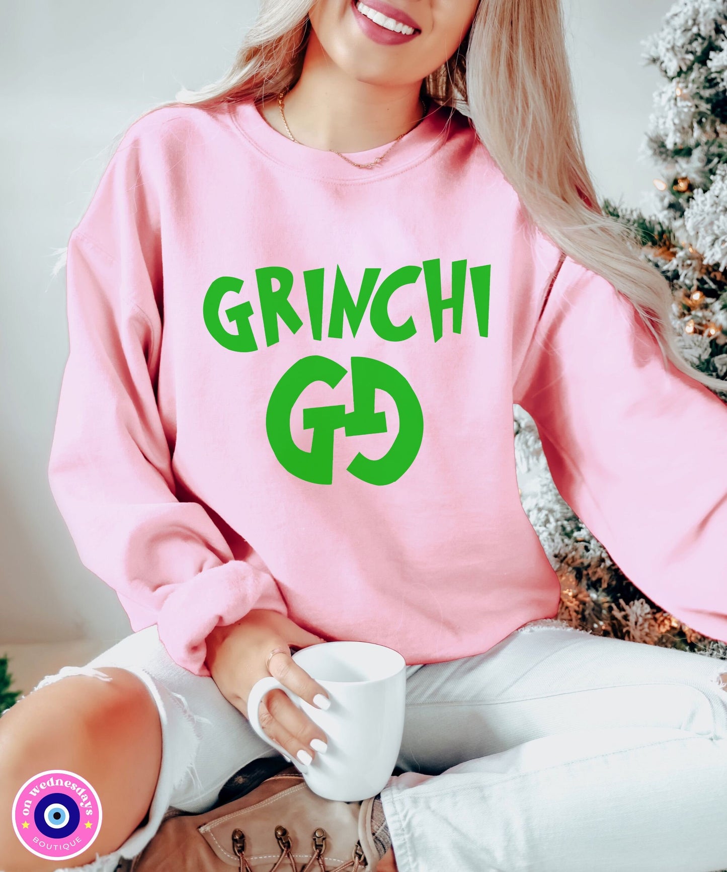 Grinchi GG Crewneck | Grinchi Christmas Sweatshirt | Grinch Crewneck | Grinchmas Sweatshirt | Designer Grinch Shirt