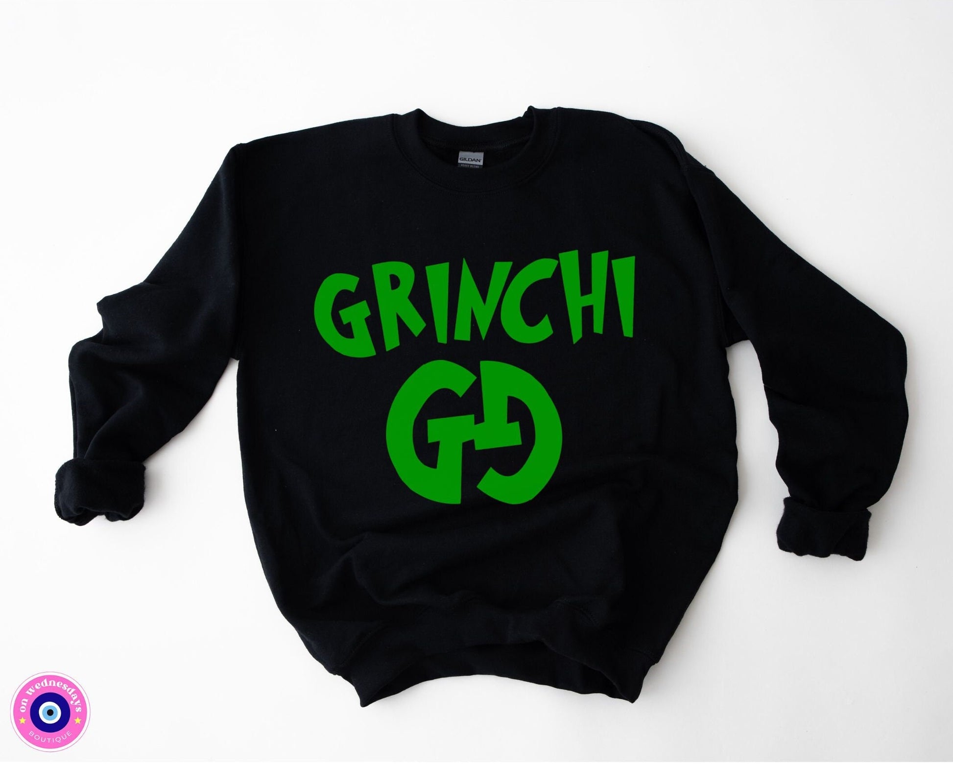 Grinchi GG Crewneck | Grinchi Christmas Sweatshirt | Grinch Crewneck | Grinchmas Sweatshirt | Designer Grinch Shirt