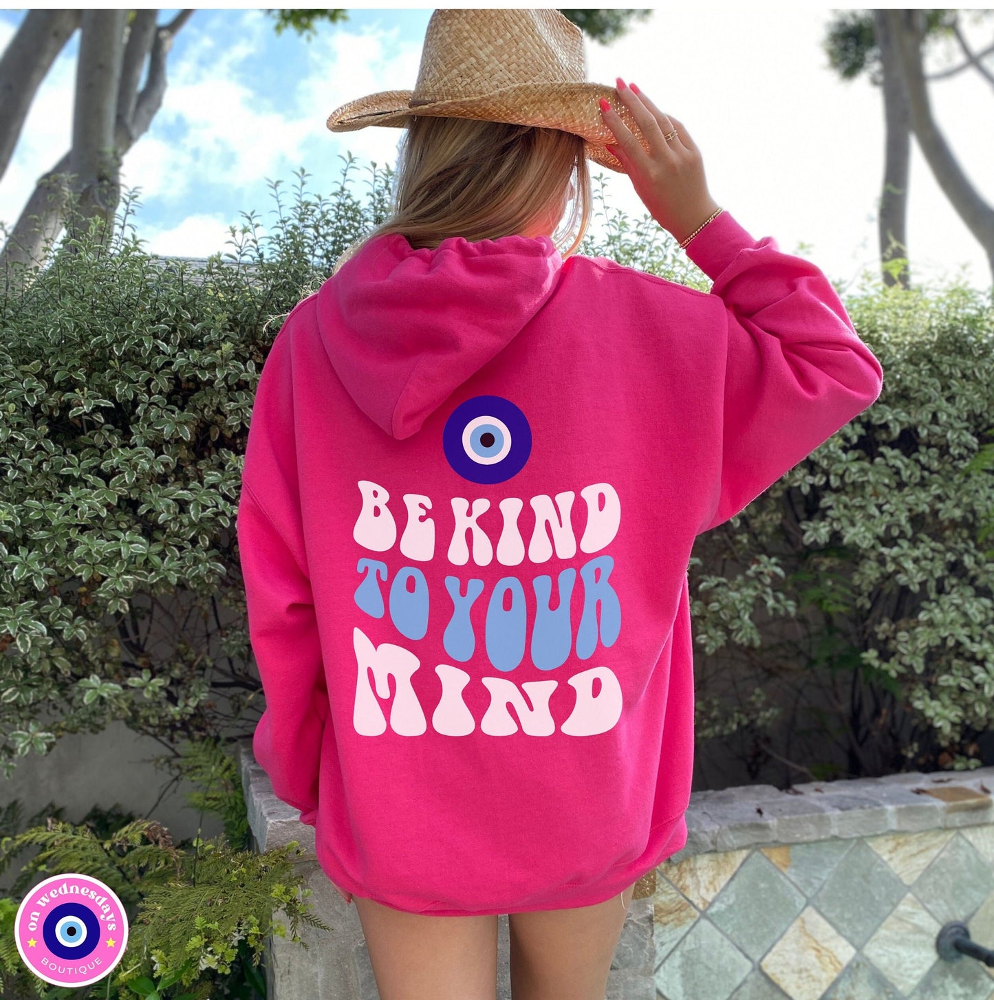 Women's Sweatshirt Be Kind To Your Mind Hoodie Mental Health Shirt Evil Eye Sweatshirt Trendy Sweatshirt Oversized Hoodie Gift For Her
