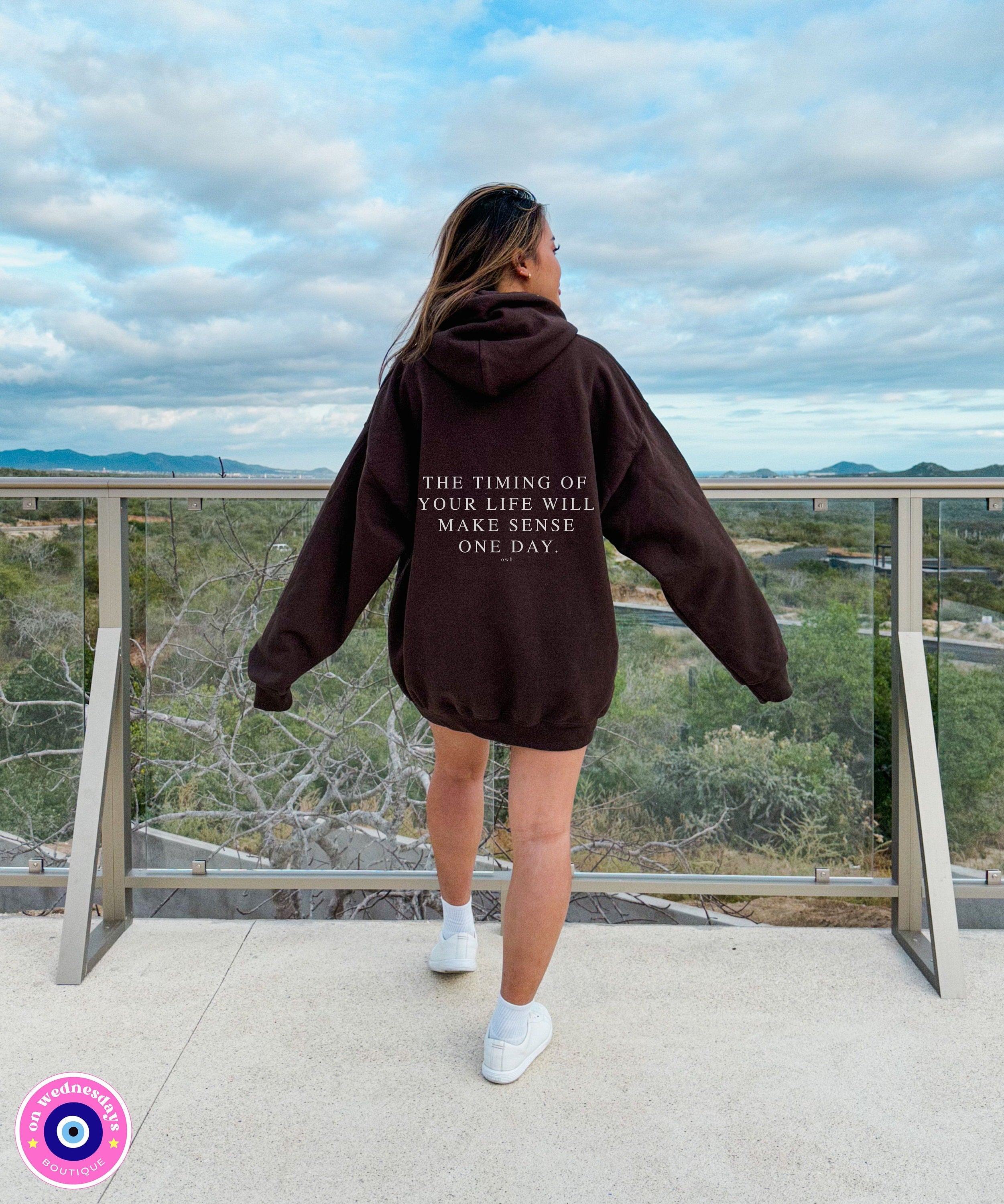 Trendy Sweatshirt For Women Aesthetic Hoodie with Words on Back Oversized Hoodie with Quote Gift For Her