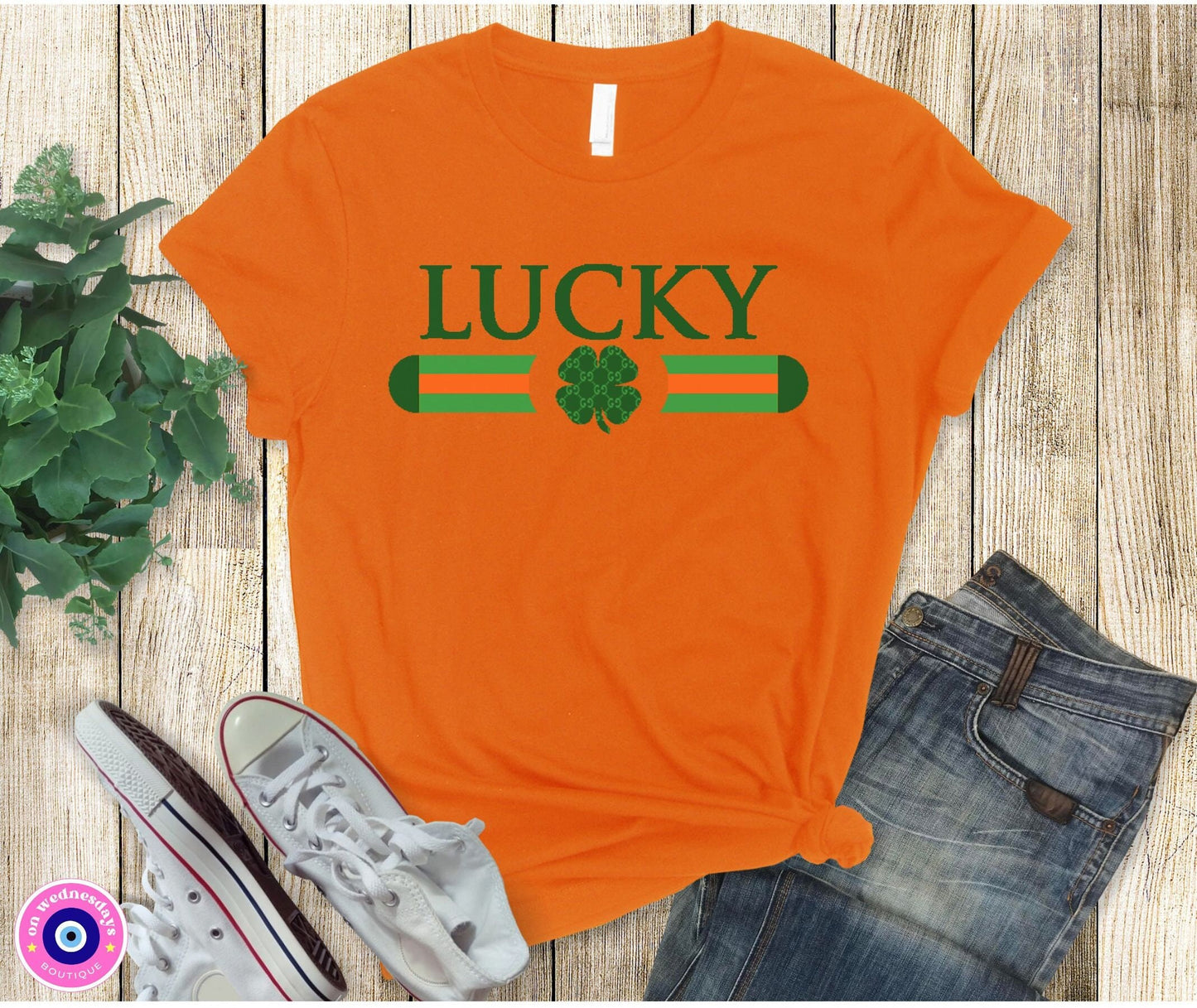 Lucky Shirt, St Patricks Day Shirt for Women, Womens St Pattys Day Shirt, Shamrock Shirt, Designer Dupe, Trendy St Patricks Day Shirt