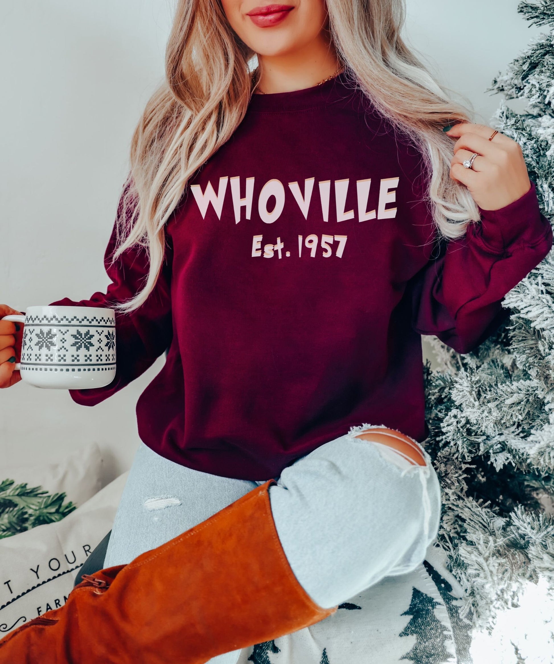 Funny Sweatshirt for Christmas Sweatshirt for Women Christmas Shirt Oversized Holiday Sweater