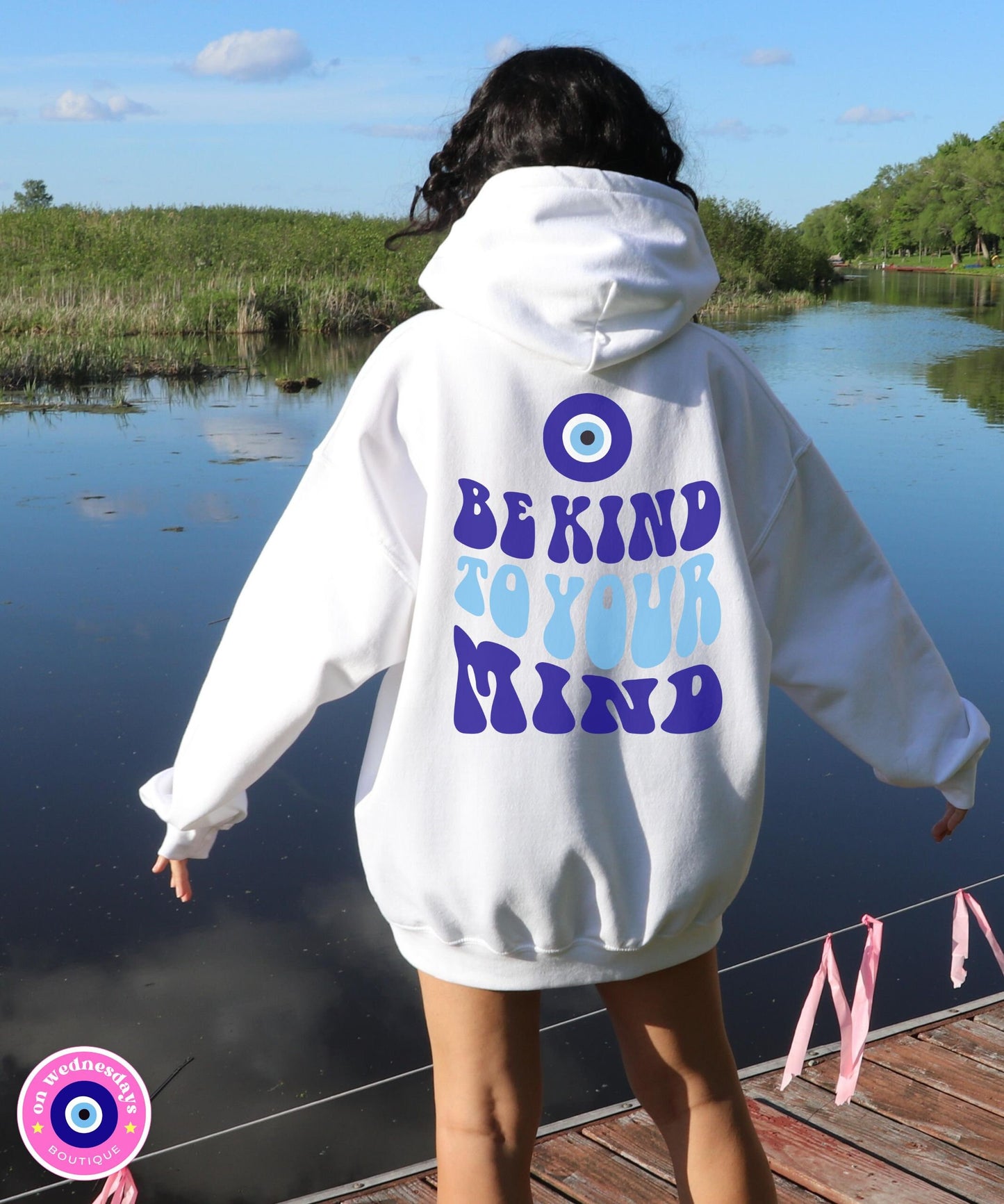 Women's Sweatshirt Be Kind To Your Mind Hoodie Mental Health Shirt Evil Eye Sweatshirt Trendy Sweatshirt Oversized Hoodie Gift For Her