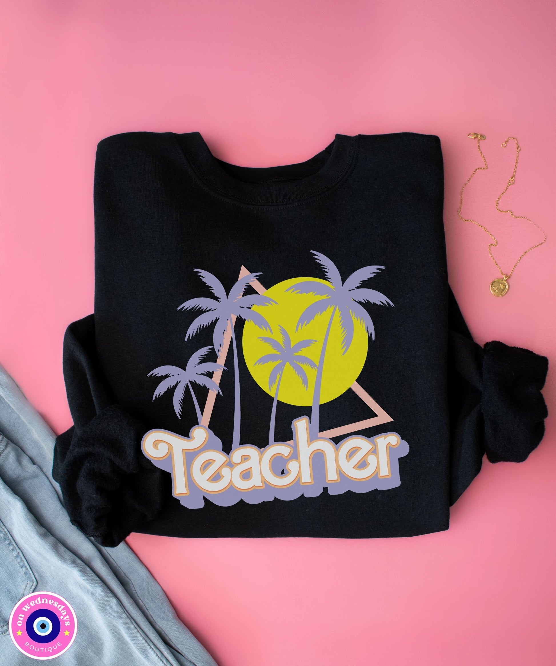 Retro Teacher Sweatshirt, Teacher Sweatshirt For Women, Teacher Crewneck, New Teacher Gift For Teacher, Cute Teacher Sweatshirt for Teacher