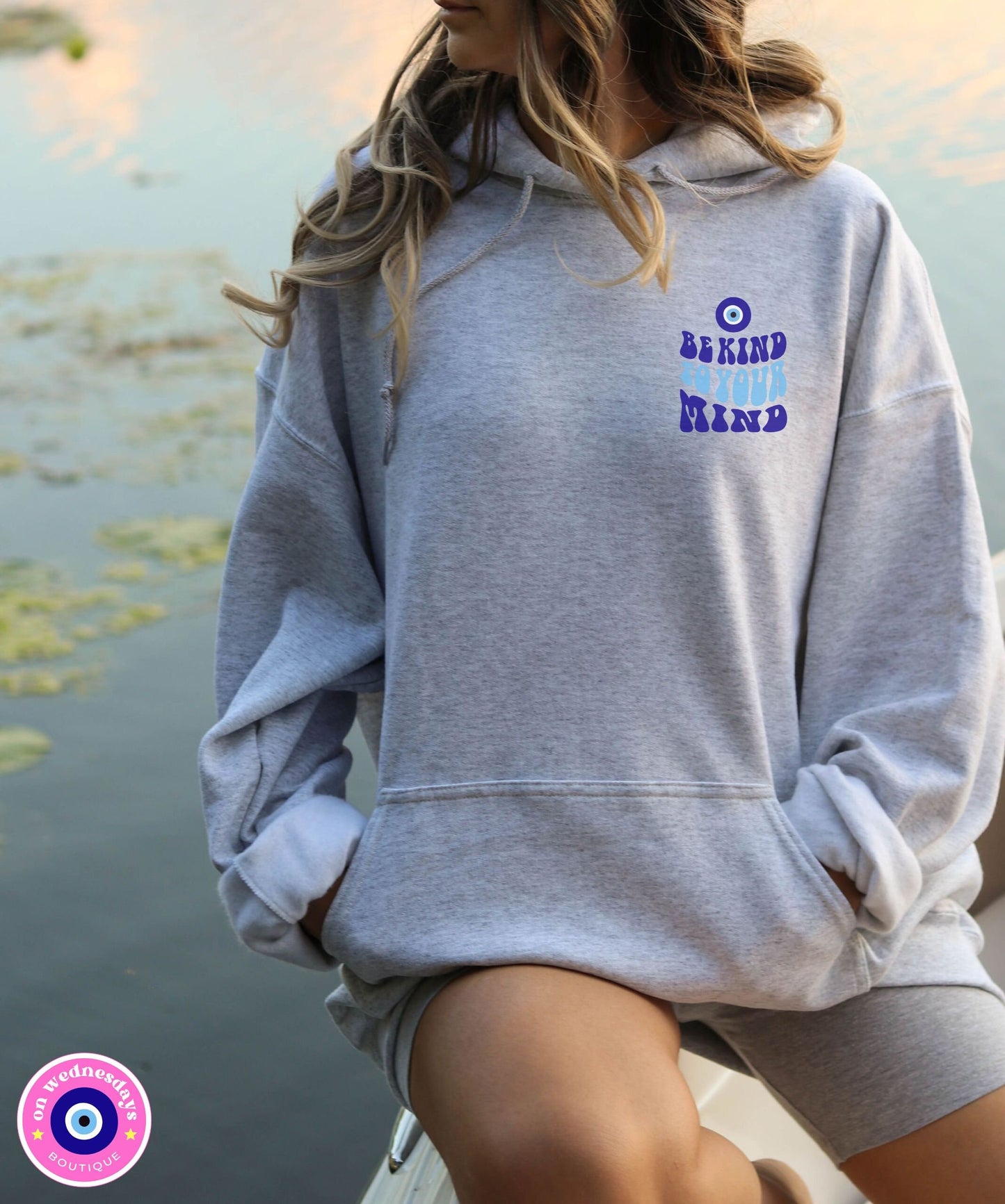 Women's Sweatshirt Be Kind To Your Mind Hoodie Mental Health Shirt Evil Eye Sweatshirt Trendy Sweatshirt Oversized Hoodie Gift For Her
