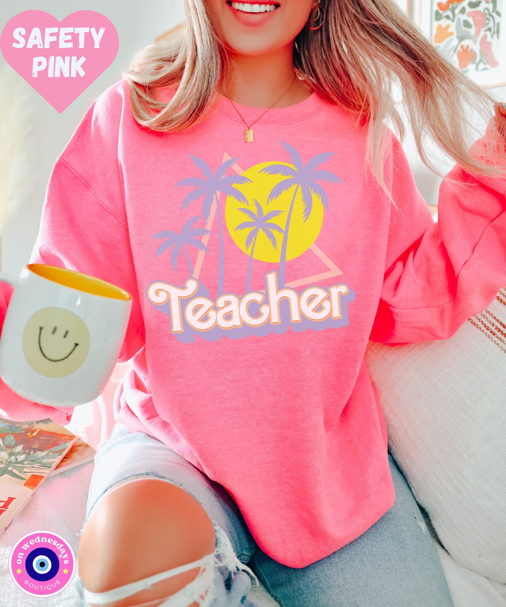 Retro Teacher Sweatshirt, Teacher Sweatshirt For Women, Teacher Crewneck, New Teacher Gift For Teacher, Cute Teacher Sweatshirt for Teacher