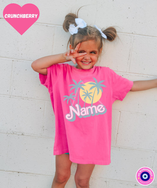 Custom Name Shirt for Girl, Cute Girls Shirt, Custom Text Shirt, Personalized Girls Shirt, Retro Kids Name Shirt, Comfort Colors Tee