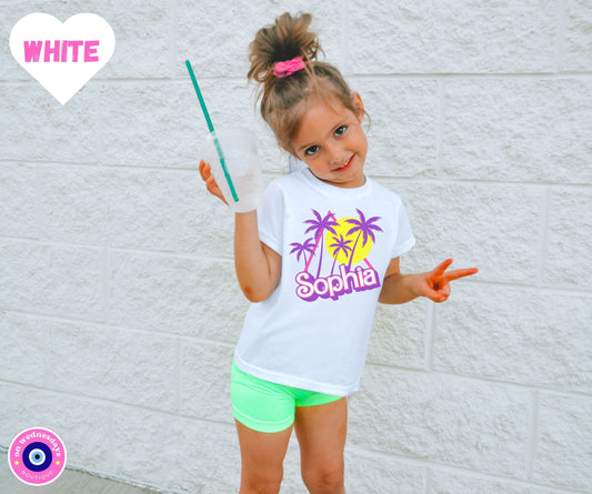 Personalized Kids Shirt with Name, Custom Name Shirt, Girls Tee for Summer, Personalized Gift for Kids, Cotton Custom Name Toddler T-Shirt