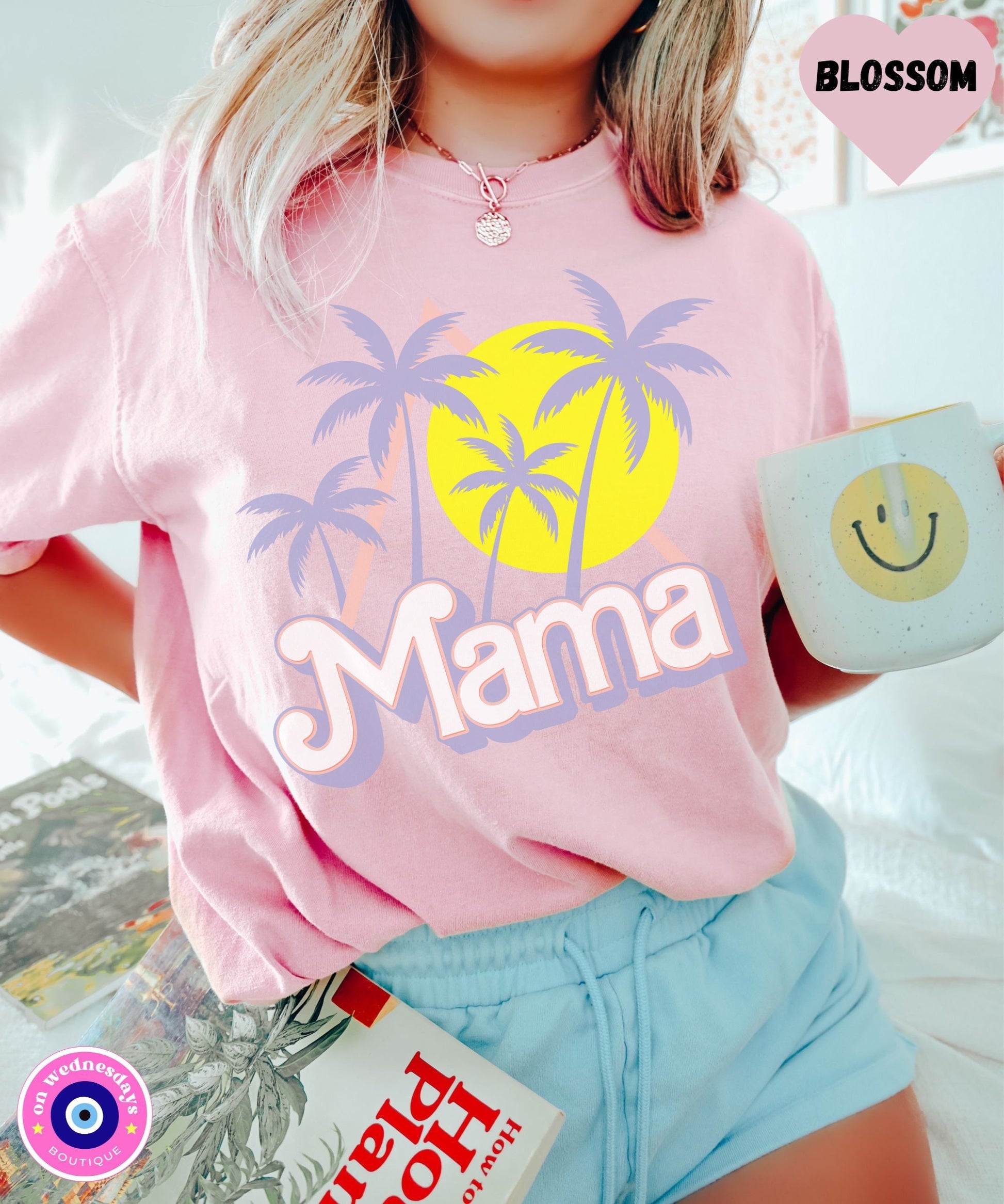 Gift For Mom Comfort Colors Shirt, Cute Mom Shirt, Mama Shirt for Women, New Mom Shirt, Retro Mama Shirt for Summer, Pink Mama Tee