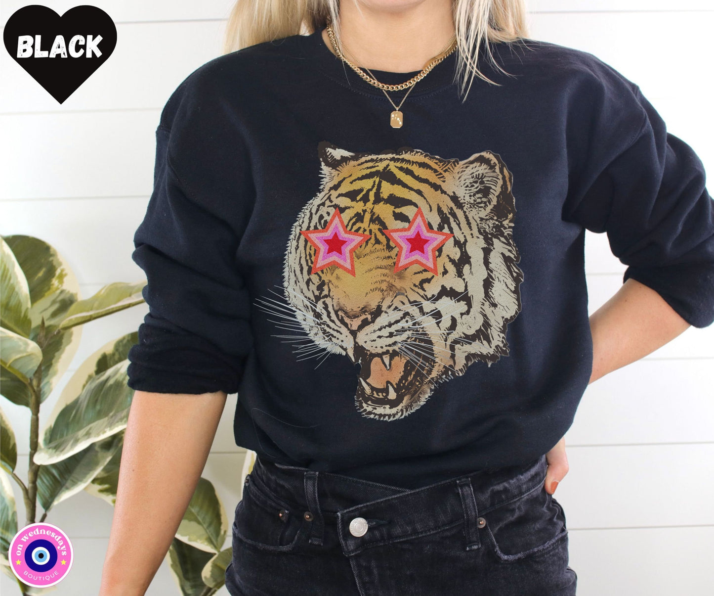 Tiger Animal Prints Sweatshirt for Women, Gift For Her, Preppy Tiger Shirt, Vintage Tiger Sweatshirt, Trendy Tiger Oversized Sweatshirt