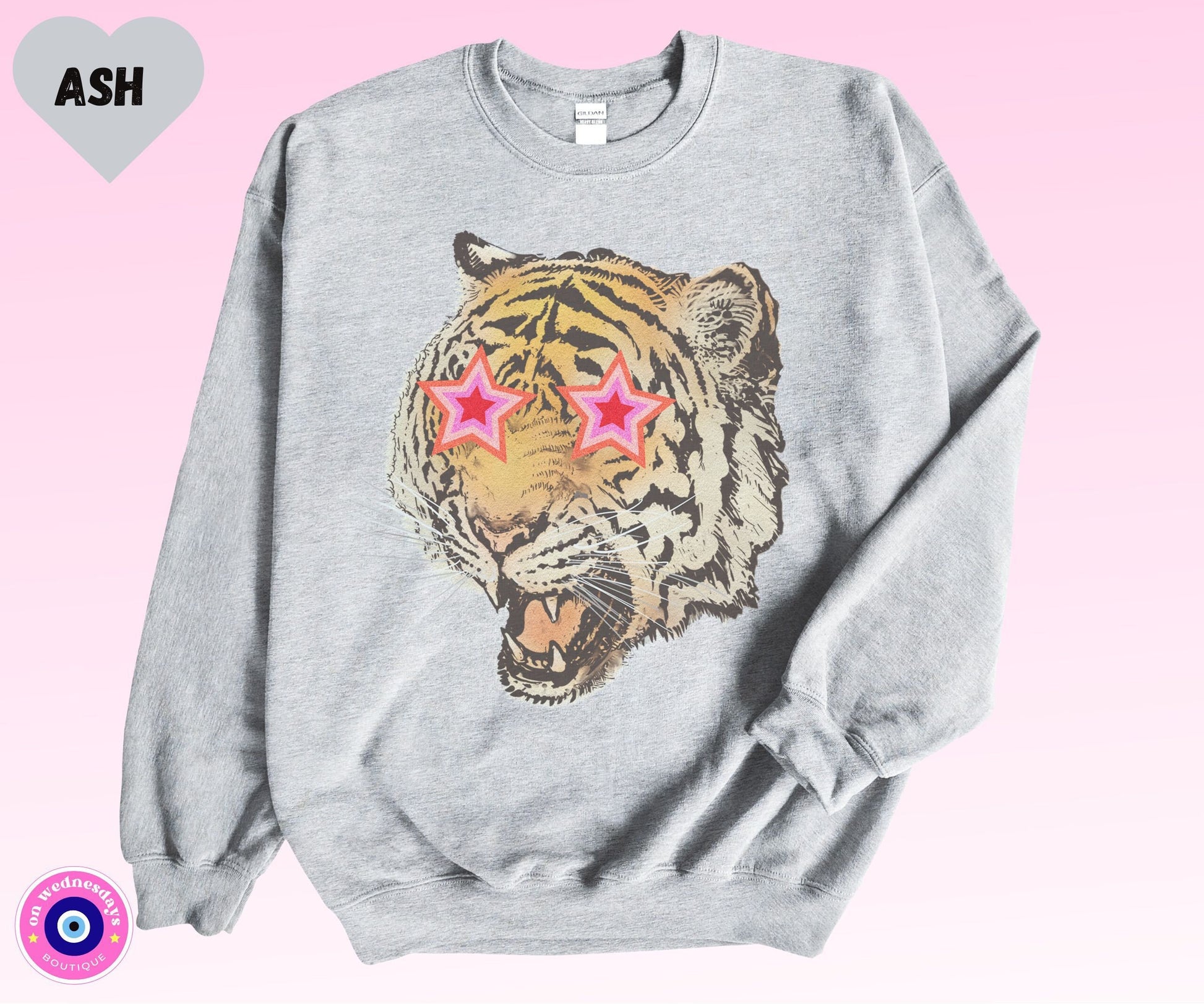 Tiger Animal Prints Sweatshirt for Women, Gift For Her, Preppy Tiger Shirt, Vintage Tiger Sweatshirt, Trendy Tiger Oversized Sweatshirt