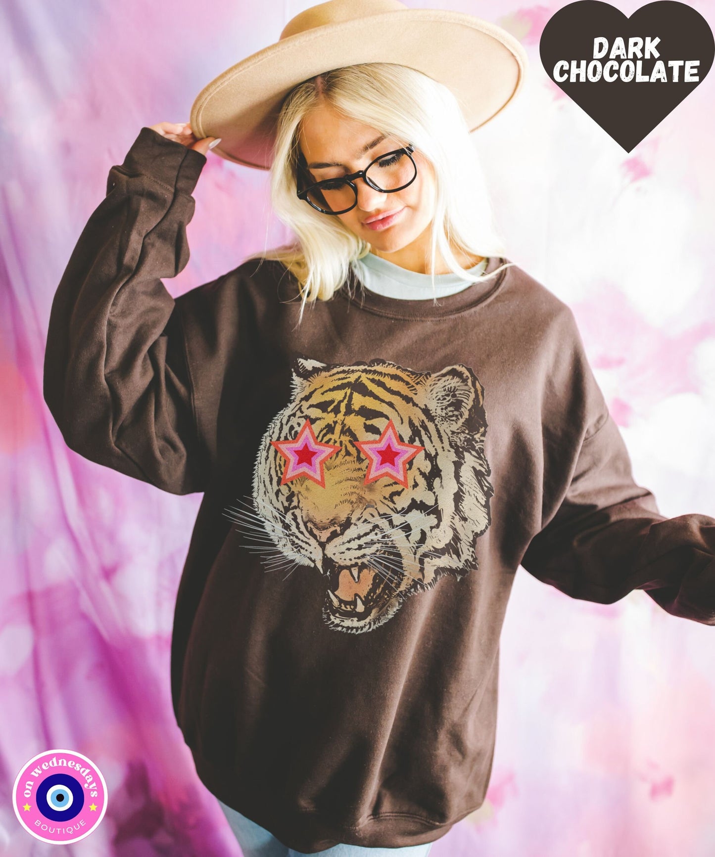 Tiger Animal Prints Sweatshirt for Women, Gift For Her, Preppy Tiger Shirt, Vintage Tiger Sweatshirt, Trendy Tiger Oversized Sweatshirt