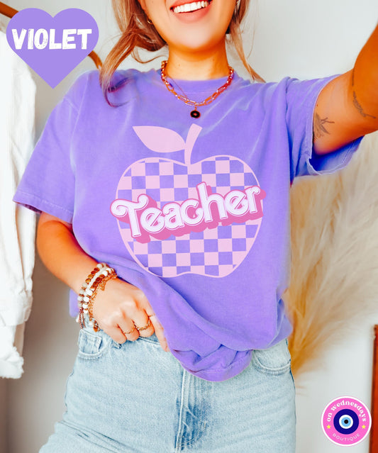 Checkered Teacher Shirt for Women, Primary School Teacher Shirt, Back To School Shirt for Teachers, Teacher Shirt, Teacher Gift for Her