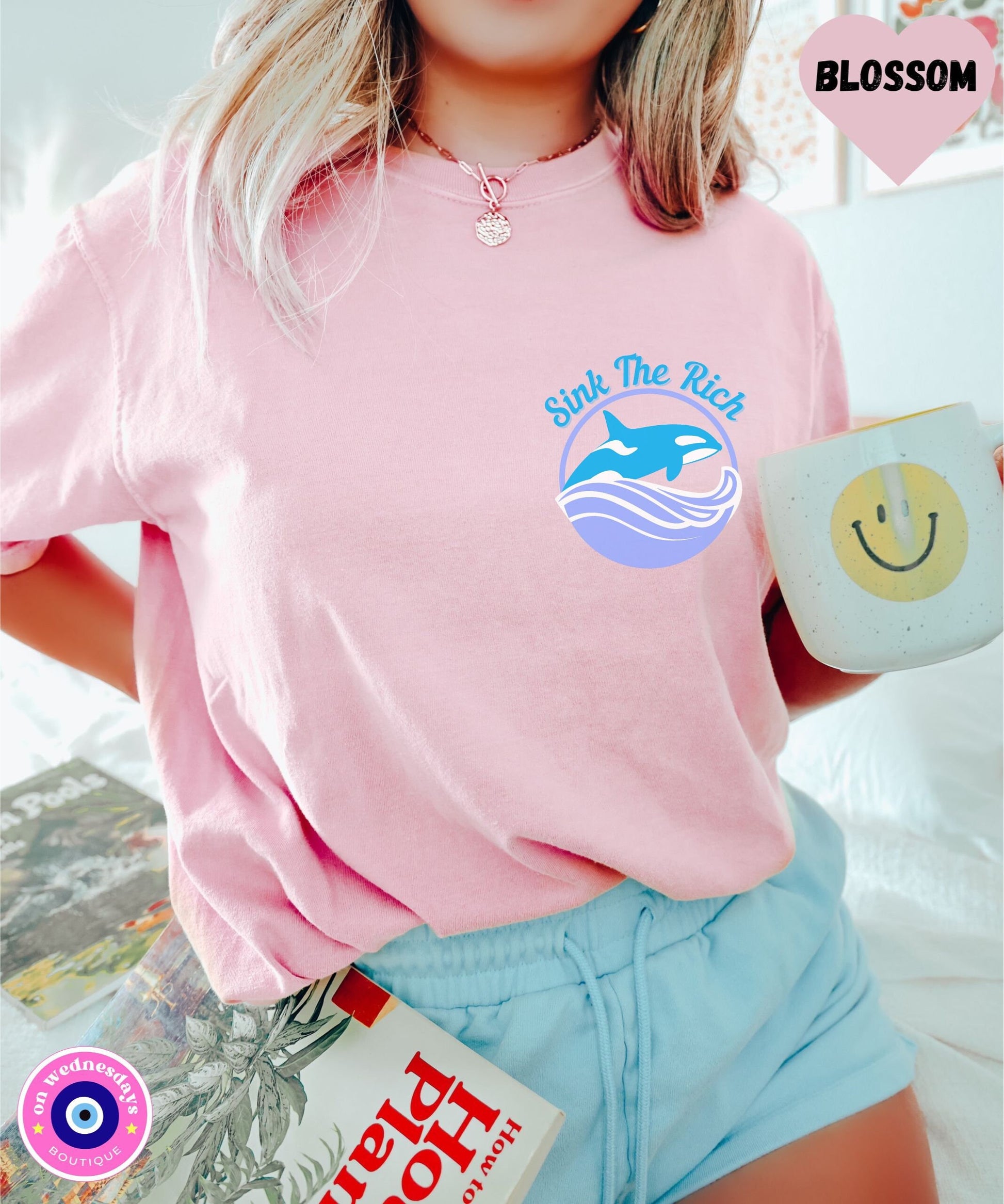 Sink The Rich Shirt, Orca Tshirt, Killer Whale Shirt, Animal Lover Gift for Her, Front and Back Tshirt, Animal Rights Shirt, Comfort Colors