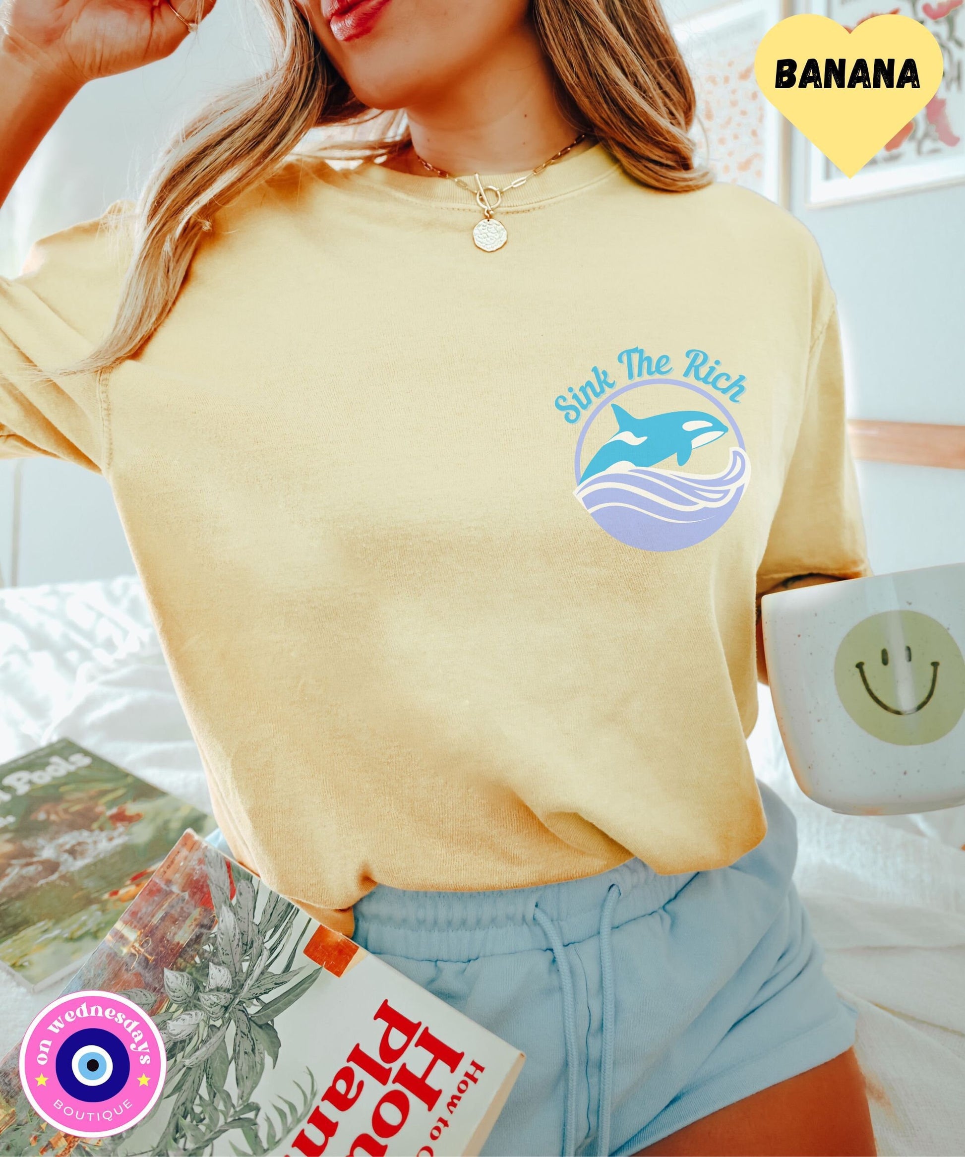 Sink The Rich Shirt, Orca Tshirt, Killer Whale Shirt, Animal Lover Gift for Her, Front and Back Tshirt, Animal Rights Shirt, Comfort Colors