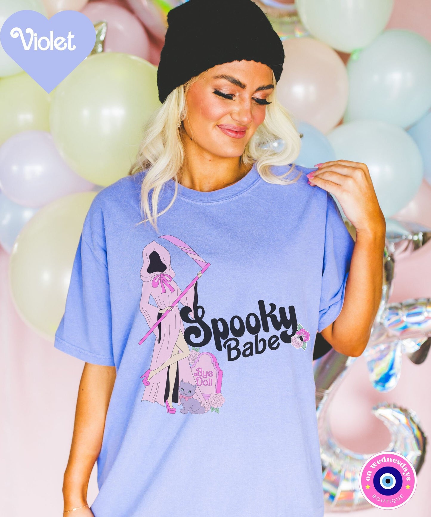 Spooky Babe Shirt for Halloween, Halloween Shirt for Women, Halloween Tshirt, Grim Reaper Shirt, Gift for Her, Cute Halloween Shirt
