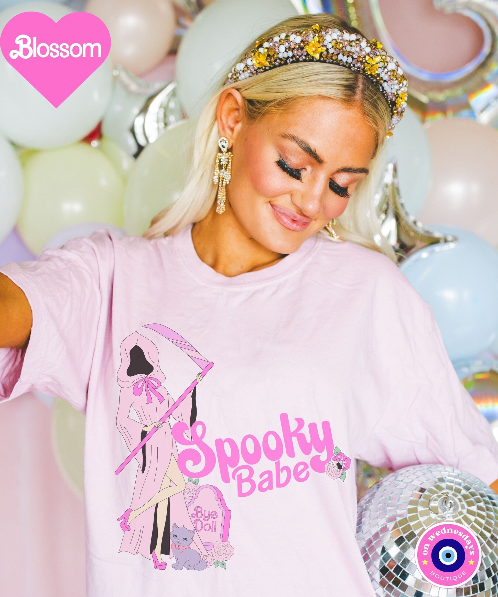 Spooky Babe Shirt for Halloween, Halloween Shirt for Women, Halloween Tshirt, Grim Reaper Shirt, Gift for Her, Cute Halloween Shirt