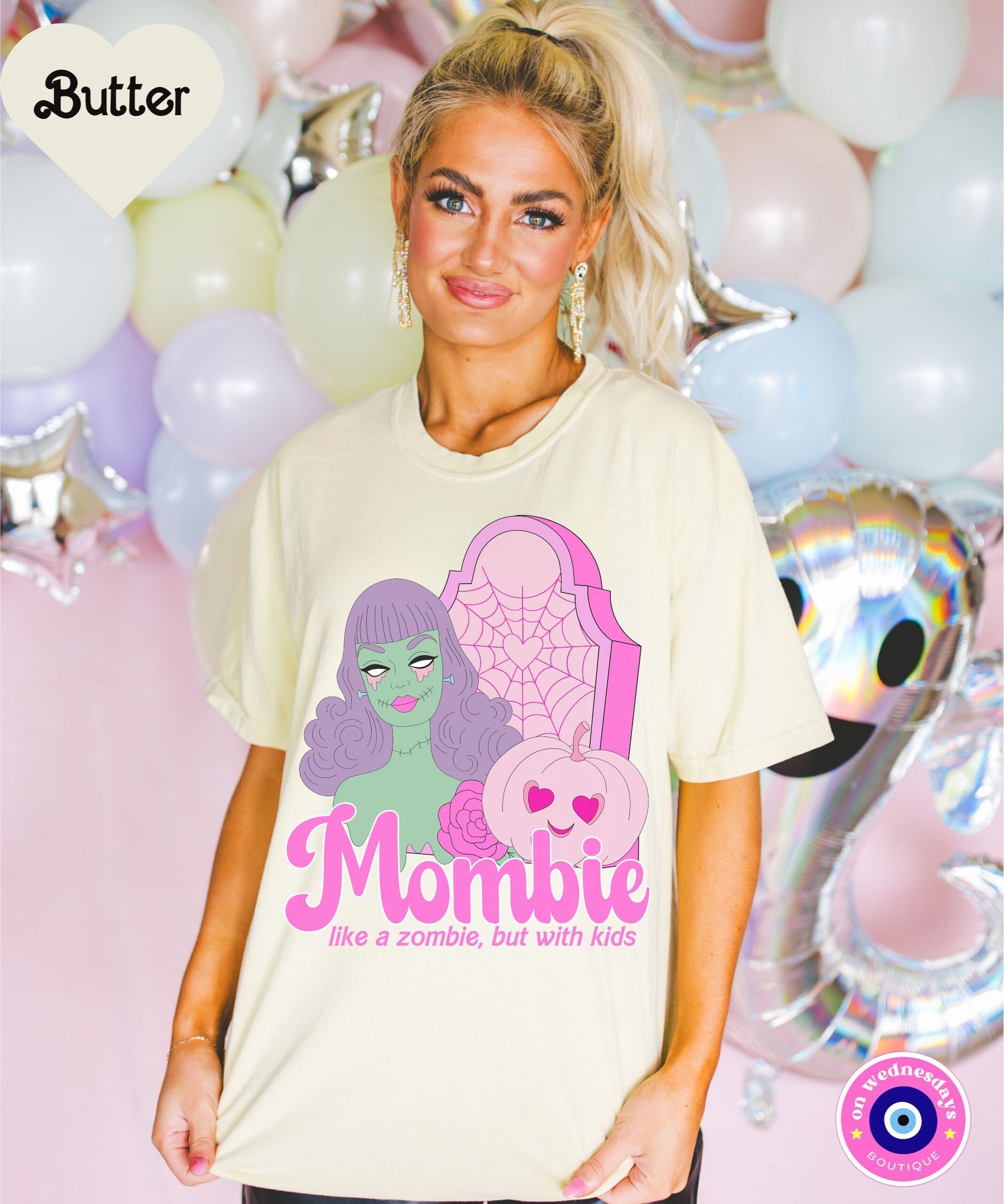 Funny Halloween Shirt for Moms, Zombie Shirt for Women, Mombie Shirt, Pink Halloween Tshirt, Halloween T-Shirt for Mom, Gift for Her