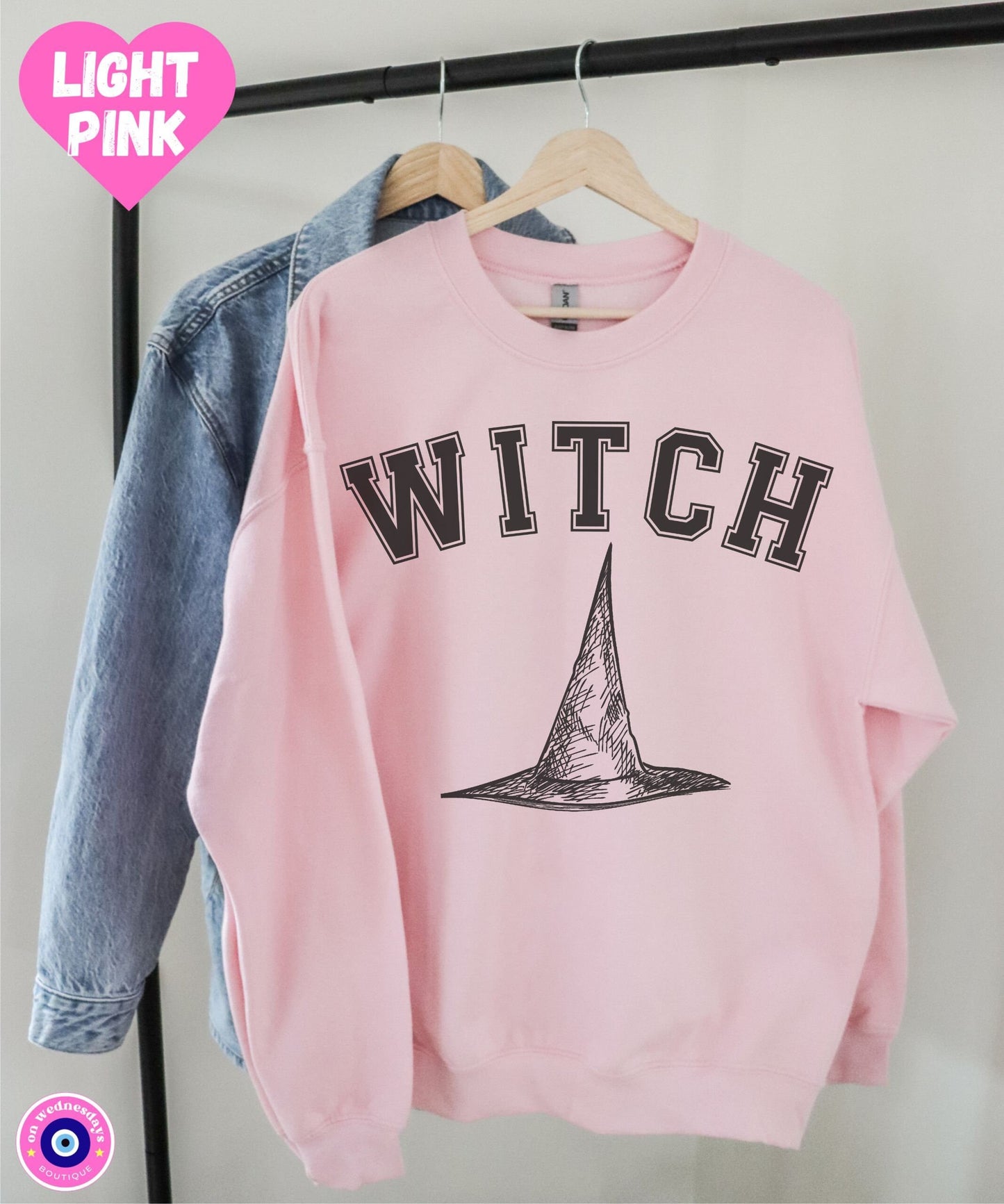 Witch Sweatshirt for Halloween, Women's Halloween Sweatshirt, Witch Hat Sweater, Fall Sweatshirt, Halloween Gift for Women, Funny Crewneck