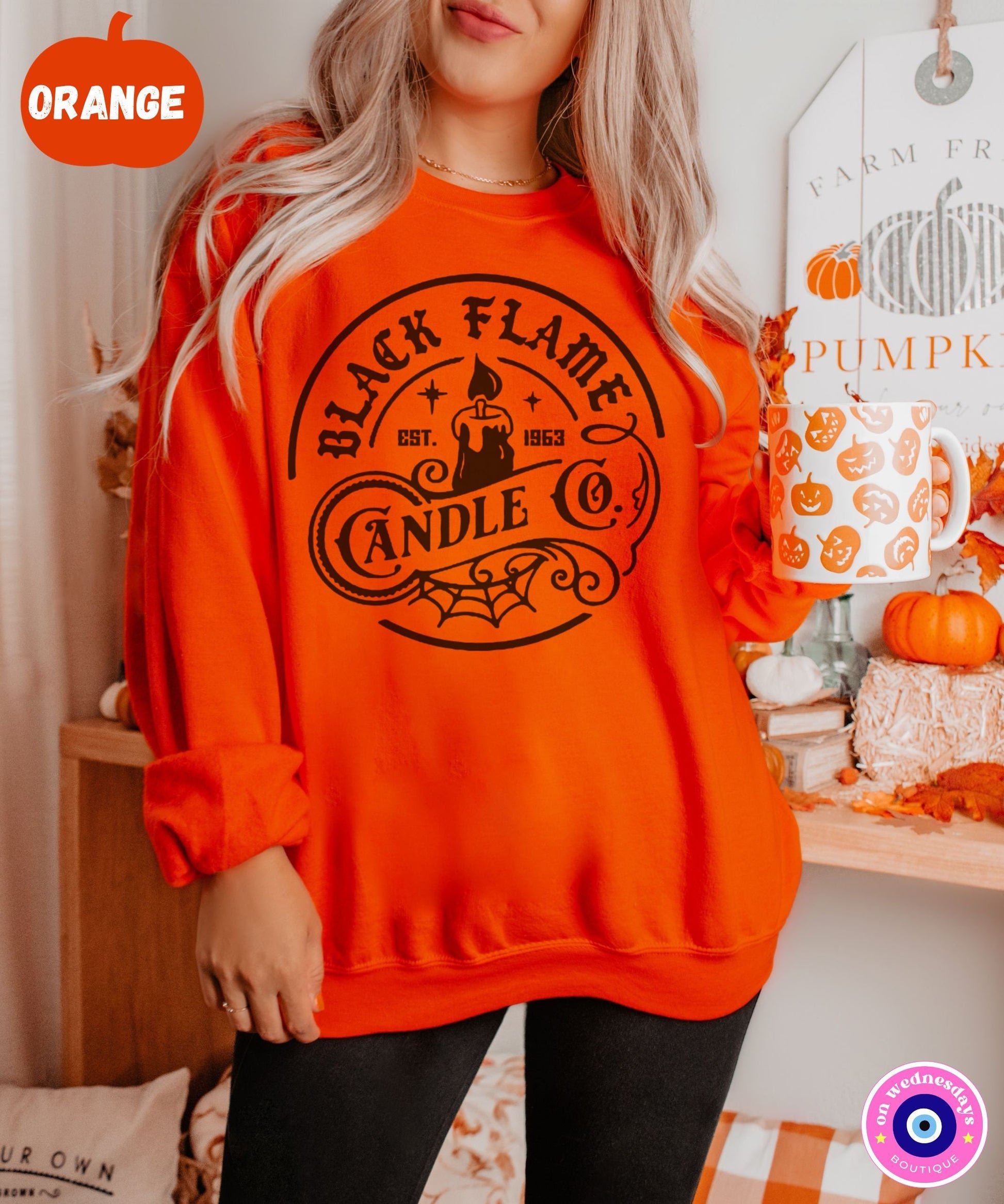Halloween Sweatshirt, Black Flame Candle Crewneck, Witch Shirt for Women, Funny Halloween Sweatshirt, Witch Sweatshirt, Gift For Her