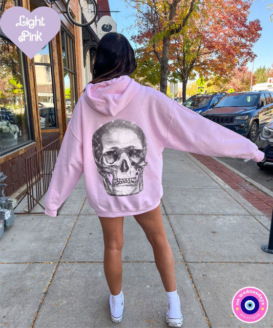 Skull Hoodie for Halloween, Oversized Hoodie for Women, Trendy Hoodie, Skeleton Sweatshirt, Horror Sweatshirt, Gothic Hoodie, Gothic Gift