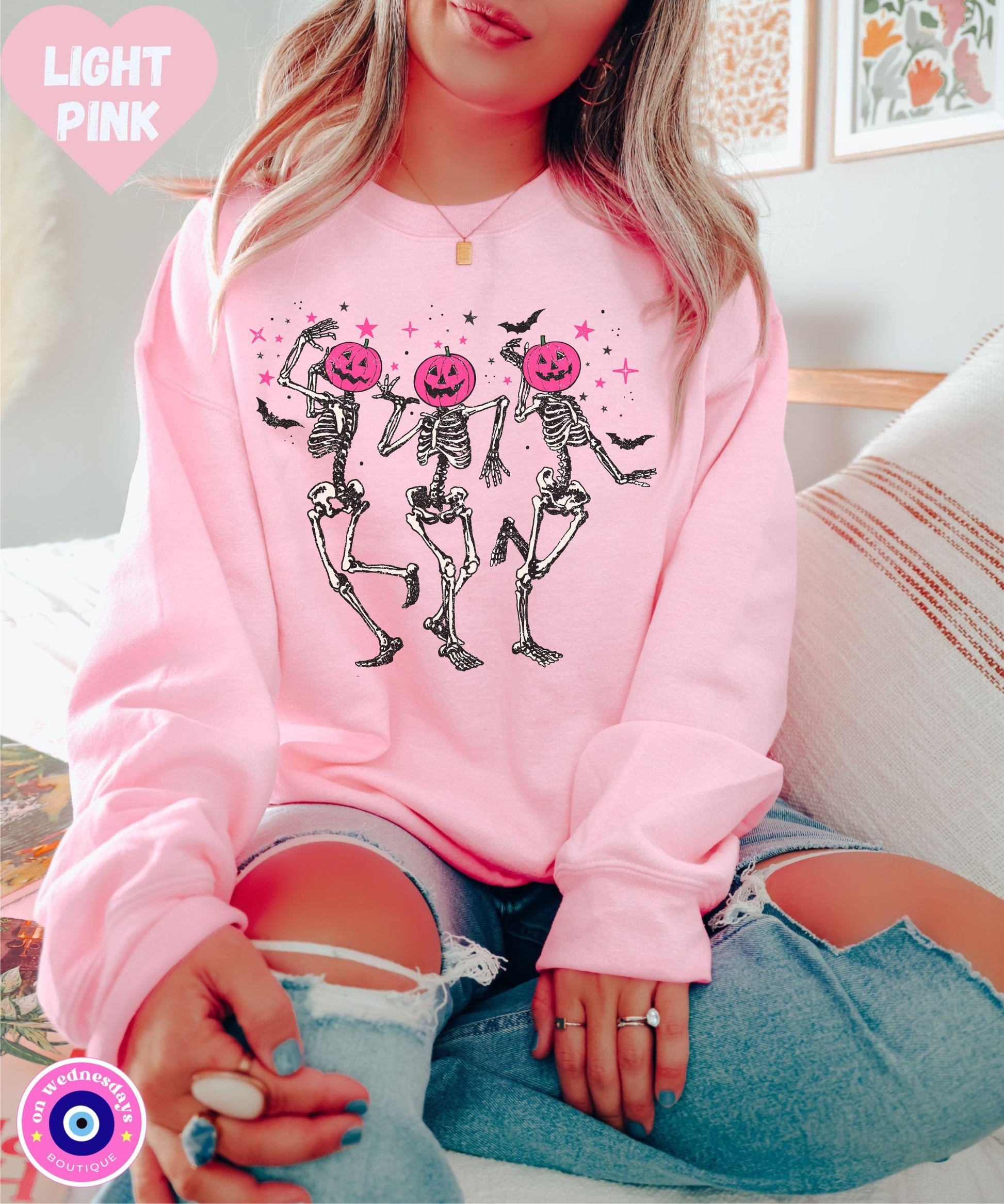 Dancing Skeleton Crewneck, Pumpkin Skeleton Sweatshirt, Skeleton Halloween Shirt, Gift For Her, Halloween Crewneck, Dancing Skeleton Shirt