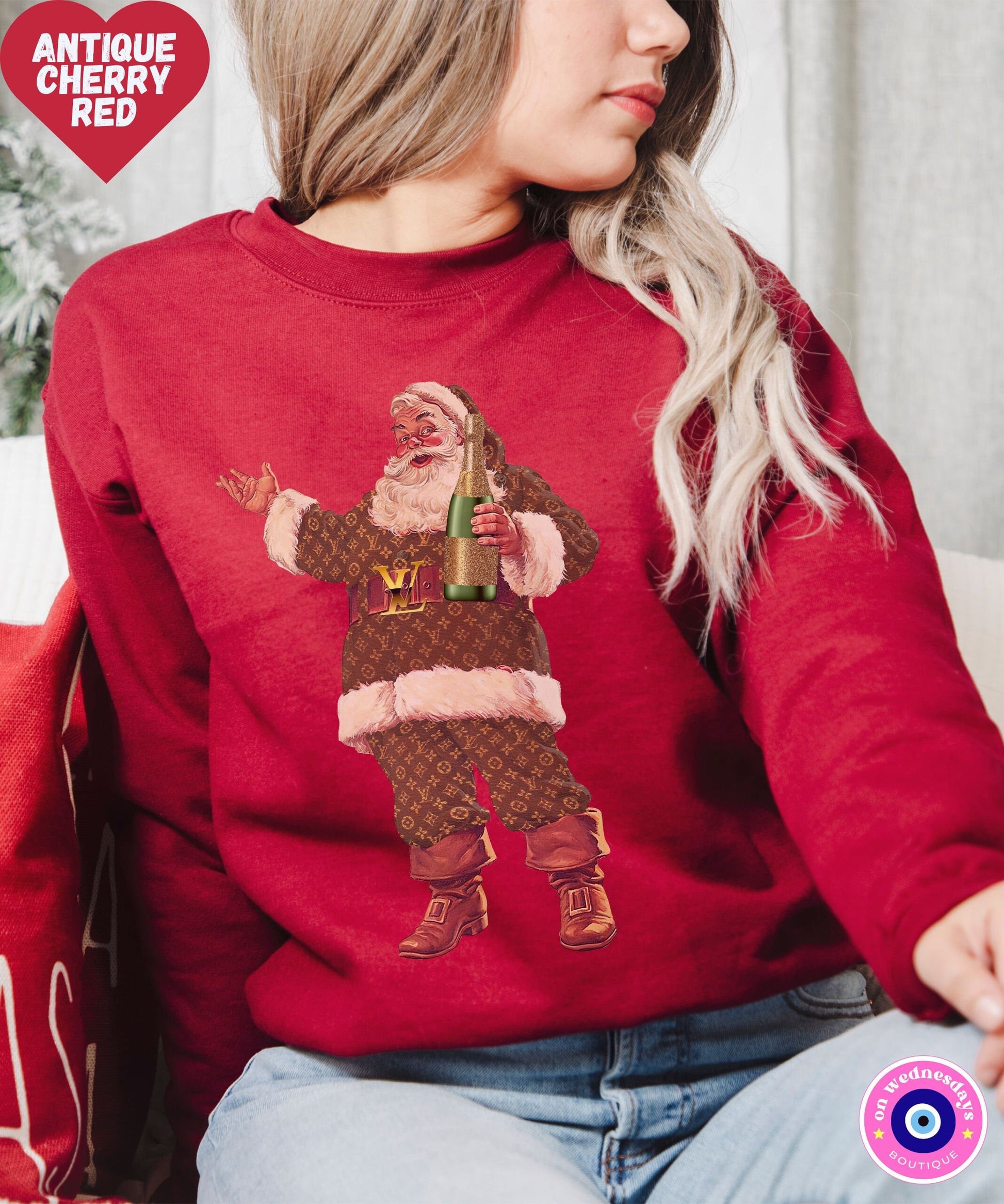 Holiday Sweatshirt for Women, Vintage Santa Claus Shirt, Christmas Sweatshirt, Santa Xmas Sweatshirt, Santa Crewneck for Christmas Gift