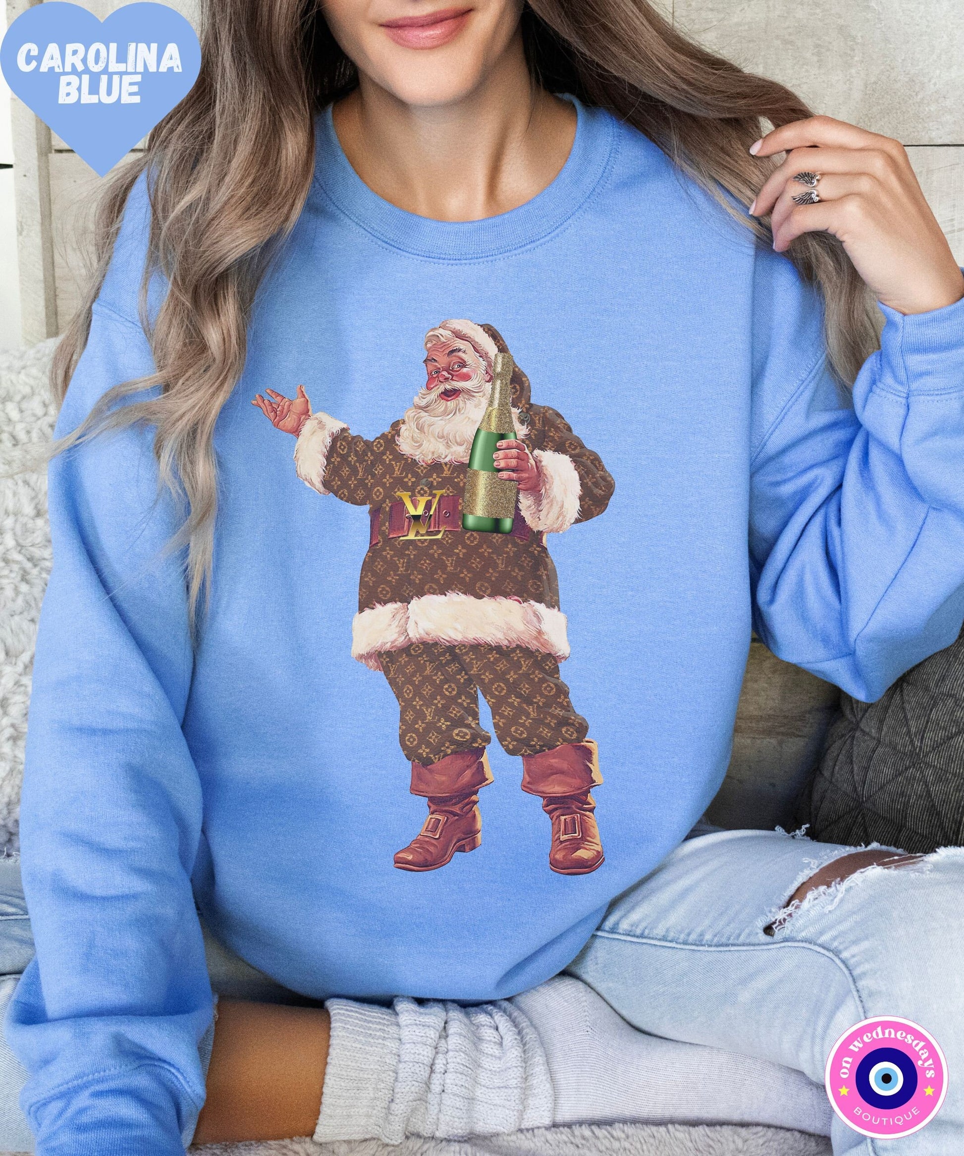 Holiday Sweatshirt for Women, Vintage Santa Claus Shirt, Christmas Sweatshirt, Santa Xmas Sweatshirt, Santa Crewneck for Christmas Gift