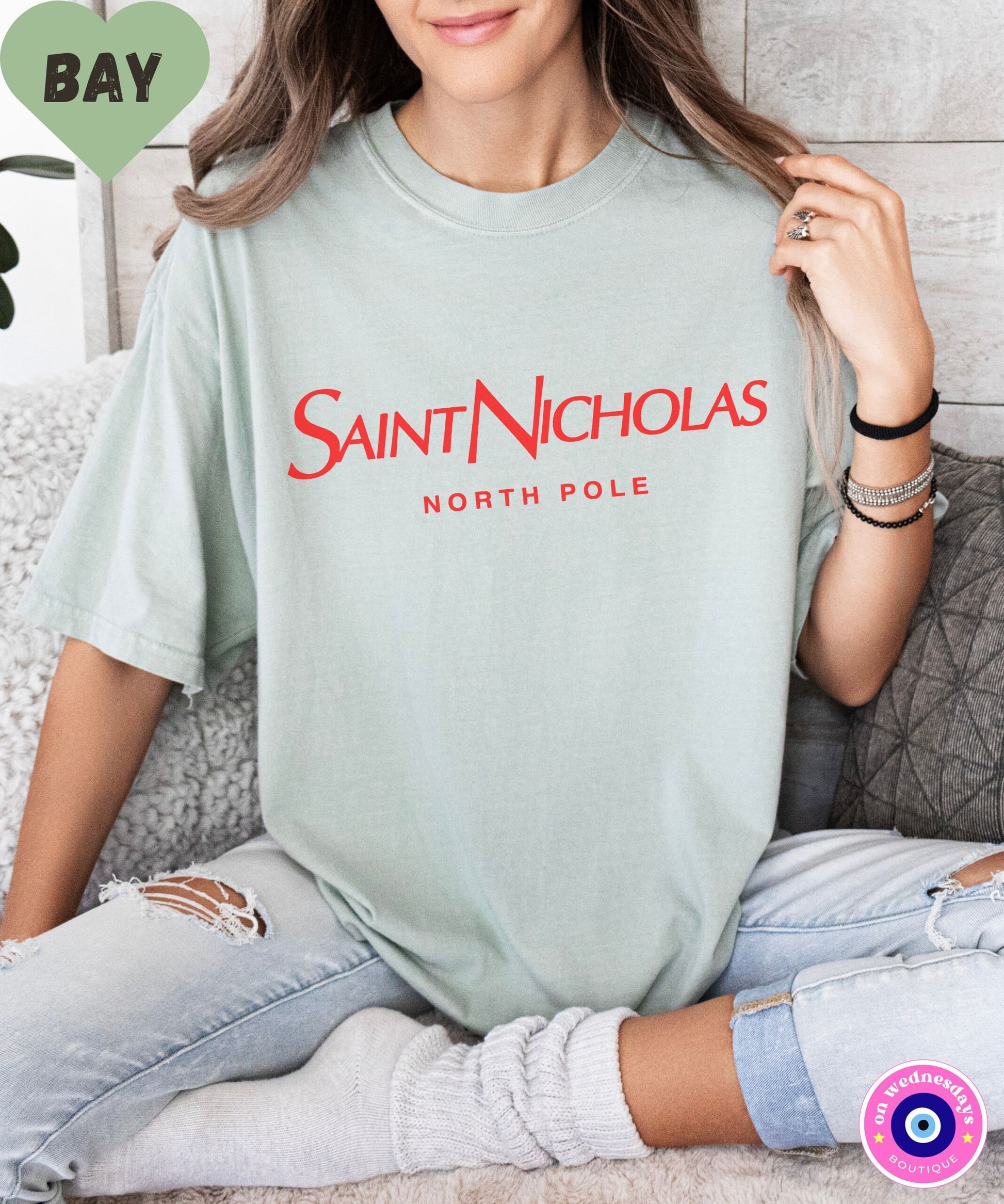 Designer Christmas Shirt, Saint Nicholas Tshirt, Cute Holiday Shirt for Women, St Nicholas Shirt, Funny Christmas Tee, Gift For Women