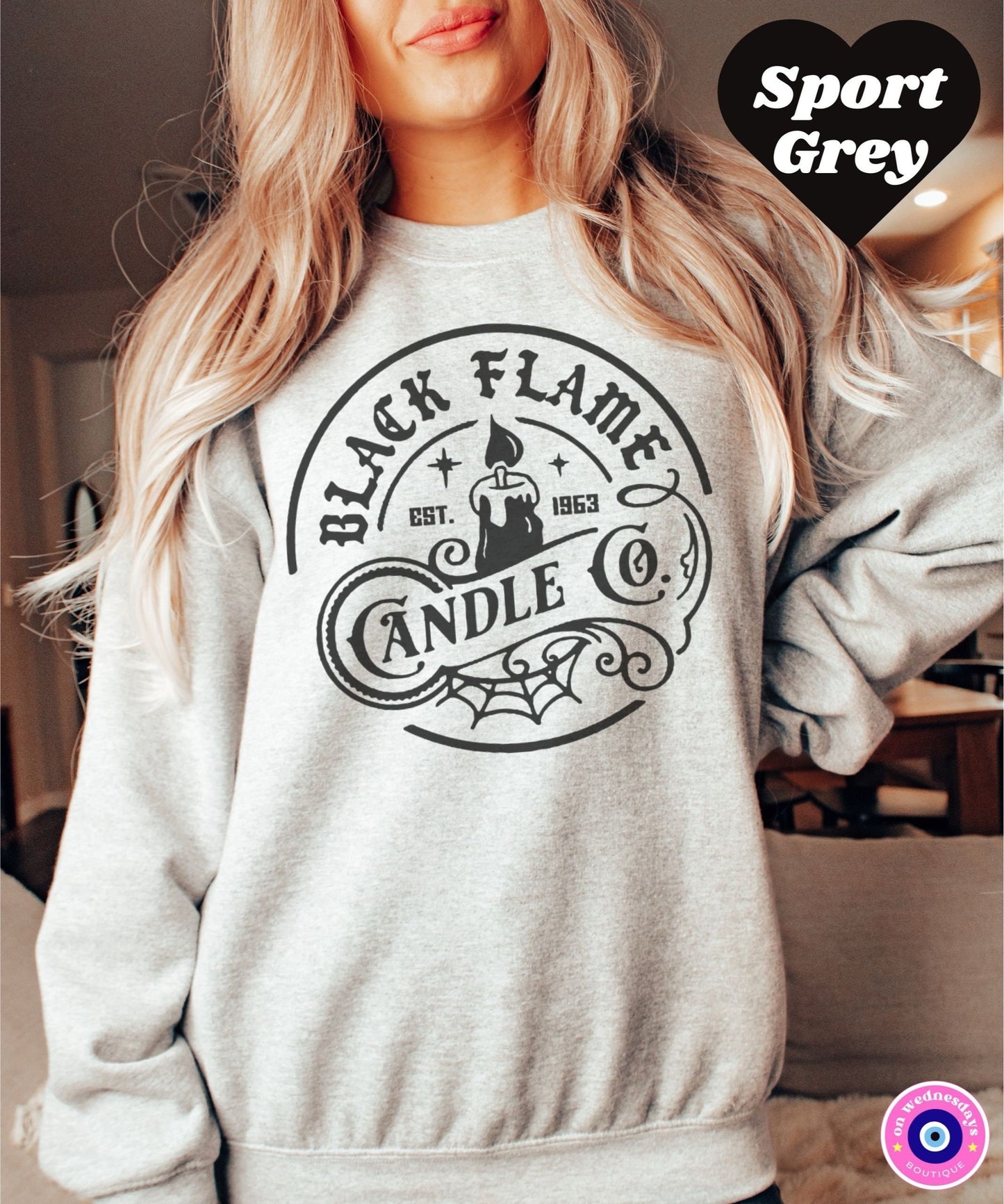 Halloween Sweatshirt, Black Flame Candle Crewneck, Witch Shirt for Women, Funny Halloween Sweatshirt, Witch Sweatshirt, Gift For Her