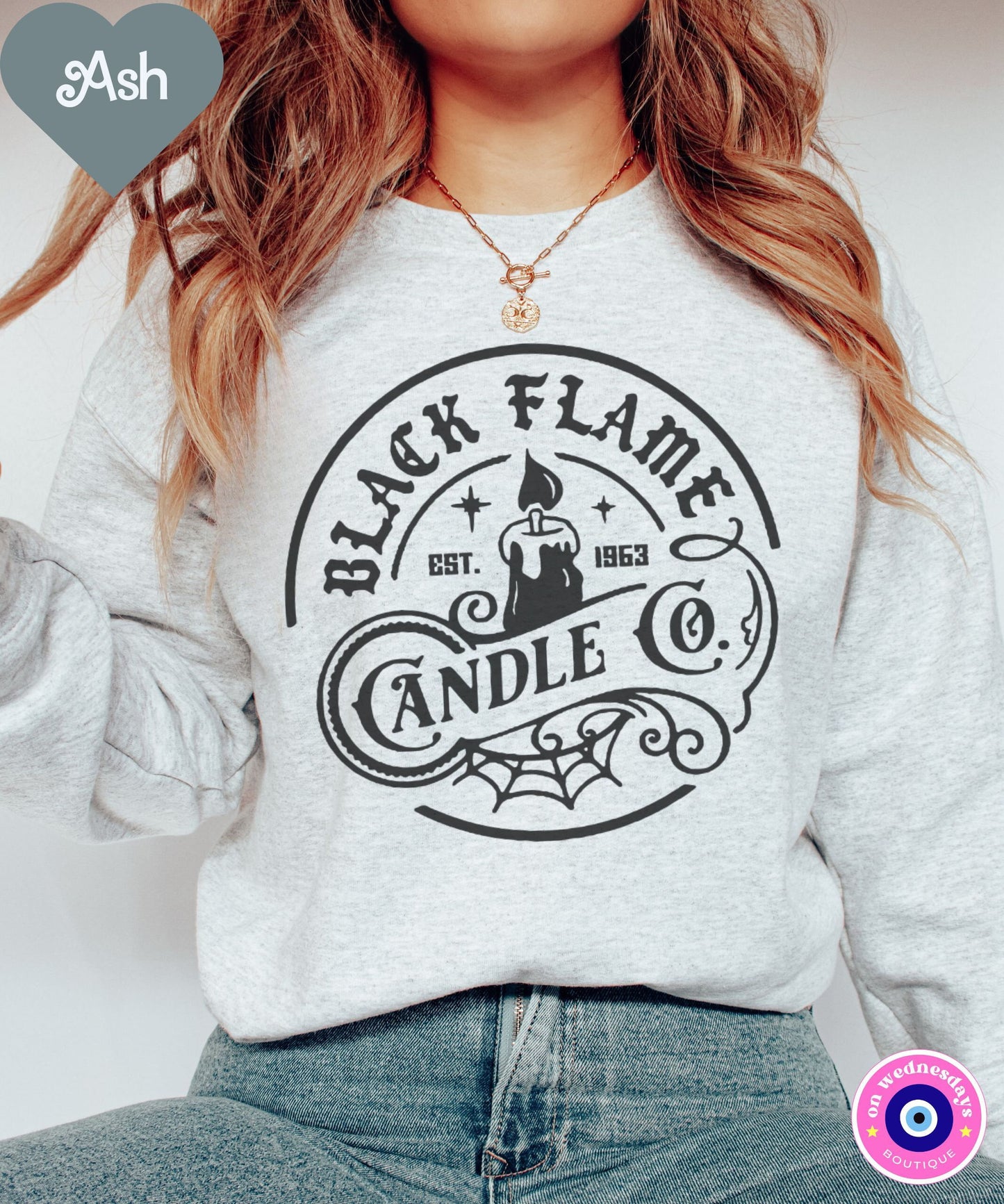 Halloween Sweatshirt, Black Flame Candle Crewneck, Witch Shirt for Women, Funny Halloween Sweatshirt, Witch Sweatshirt, Gift For Her