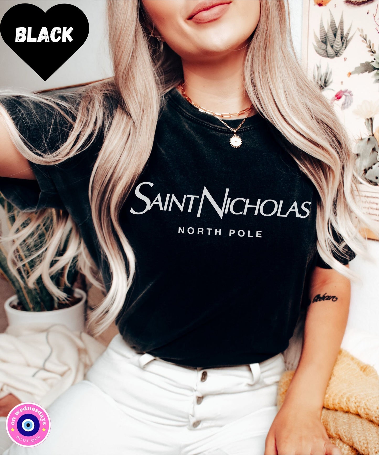 Designer Christmas Shirt, Saint Nicholas Tshirt, Cute Holiday Shirt for Women, St Nicholas Shirt, Funny Christmas Tee, Gift For Women
