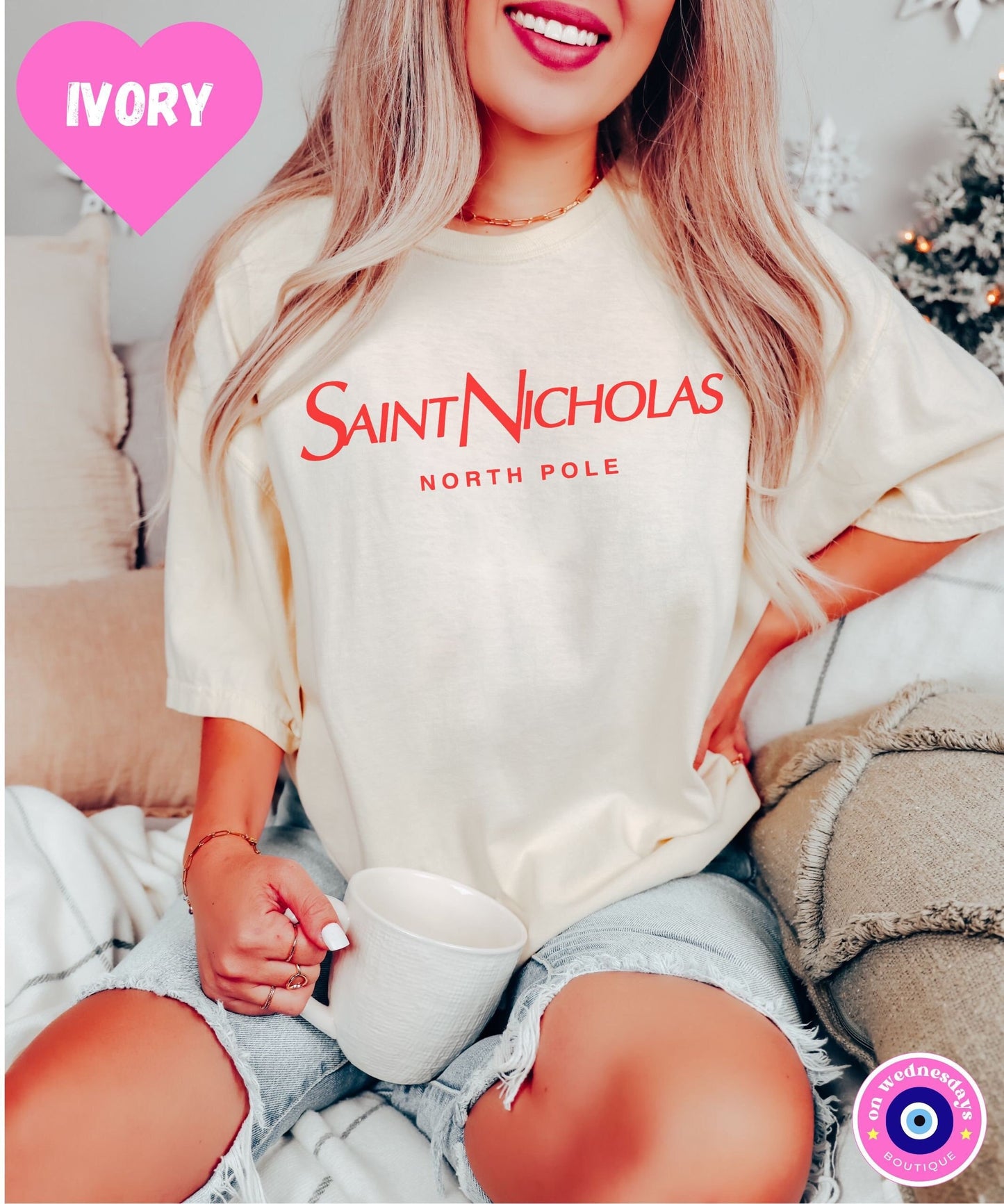 Designer Christmas Shirt, Saint Nicholas Tshirt, Cute Holiday Shirt for Women, St Nicholas Shirt, Funny Christmas Tee, Gift For Women