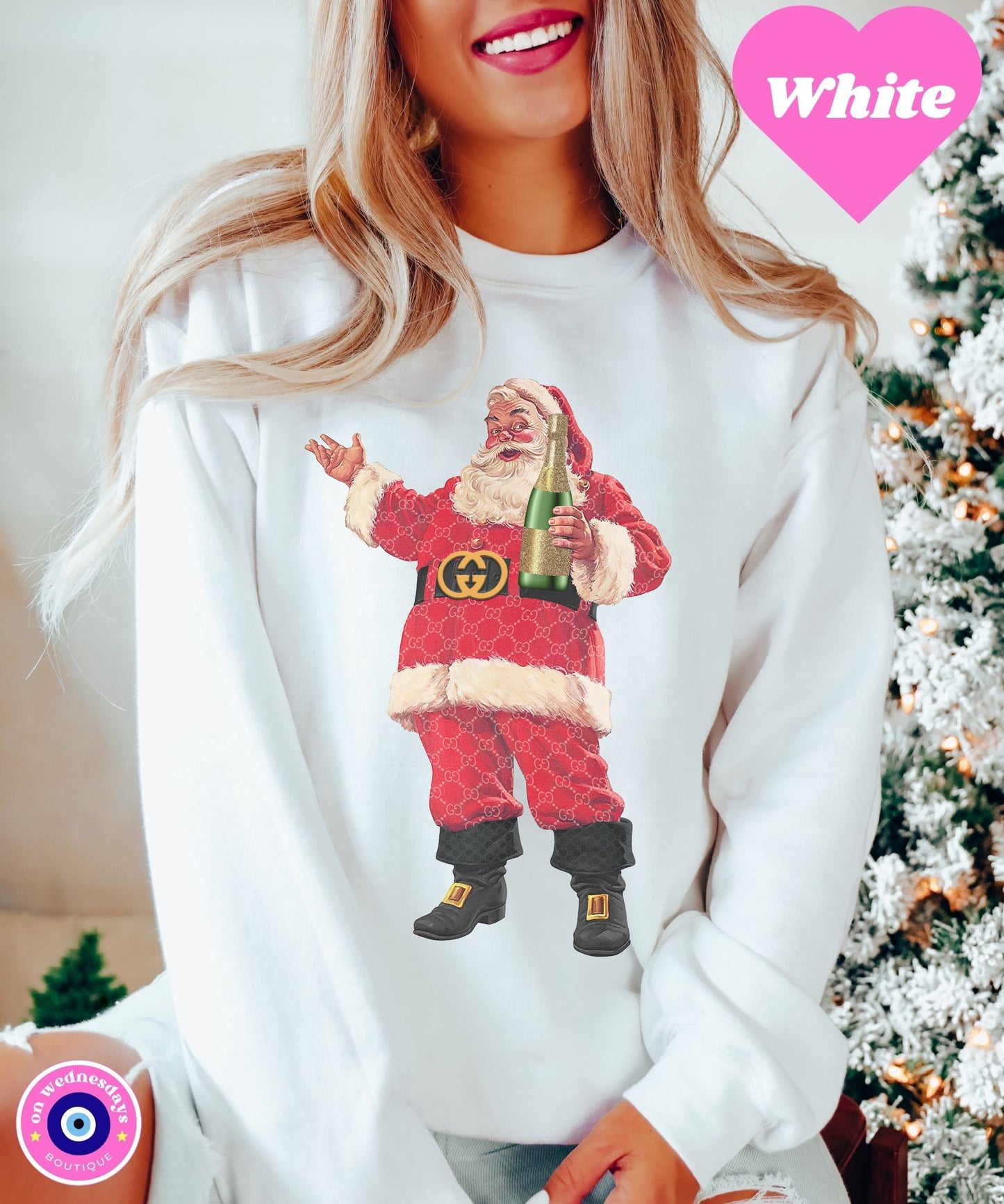 Santa Sweatshirt for Christmas, Holiday Sweater for Women, Retro Santa Crewneck, Classic Santa Shirt, Christmas Outfit, Christmas Gift