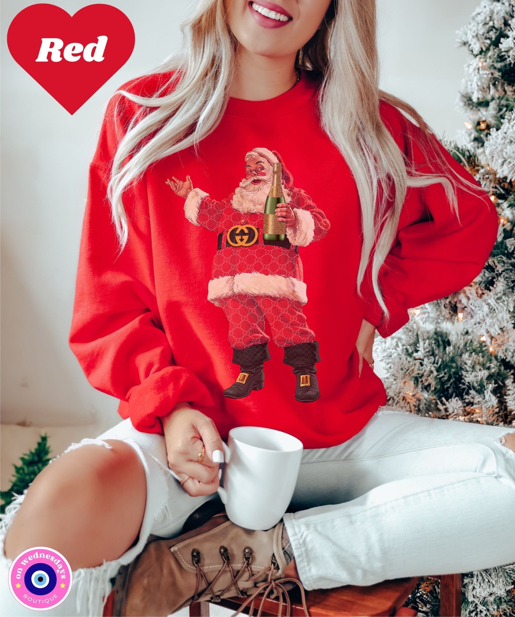 Santa Sweatshirt for Christmas, Holiday Sweater for Women, Retro Santa Crewneck, Classic Santa Shirt, Christmas Outfit, Christmas Gift