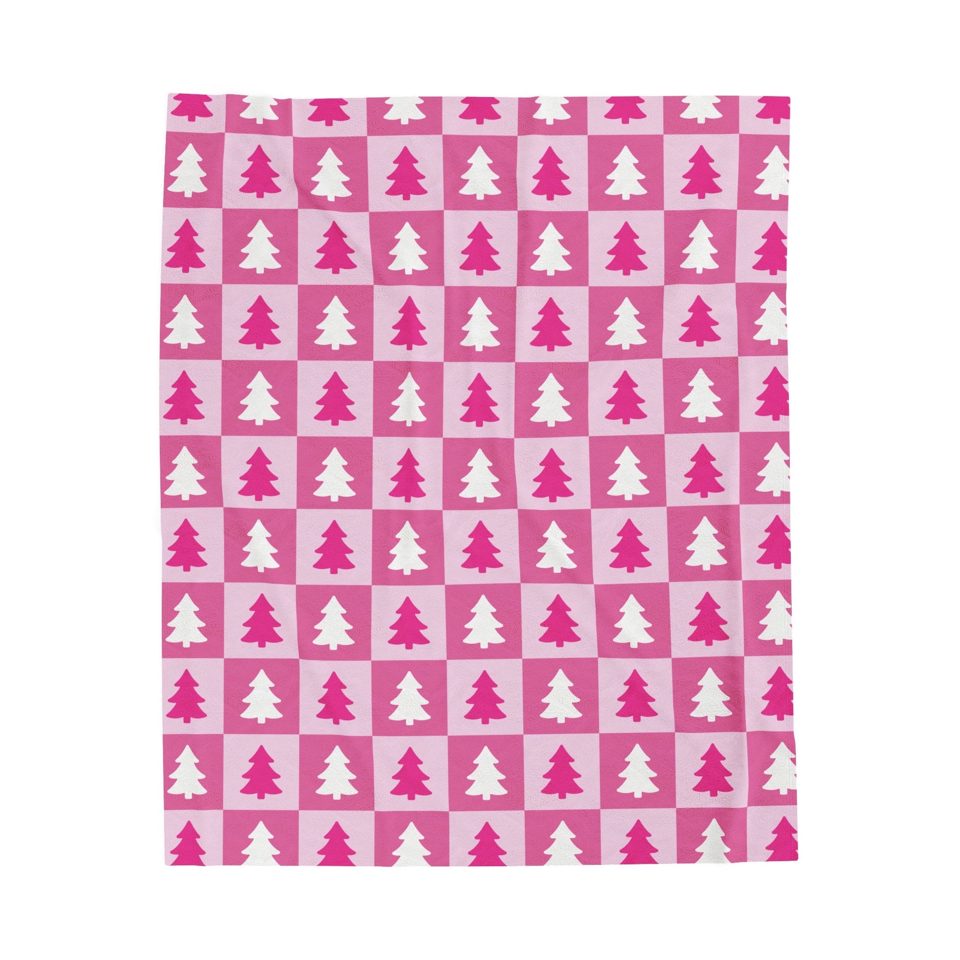 Pink Christmas Blanket, Cute Christmas Decor, Christmas Gift for Women, Pink Christmas Tree Throw Blanket, Christmas Baby Blanket for Girl