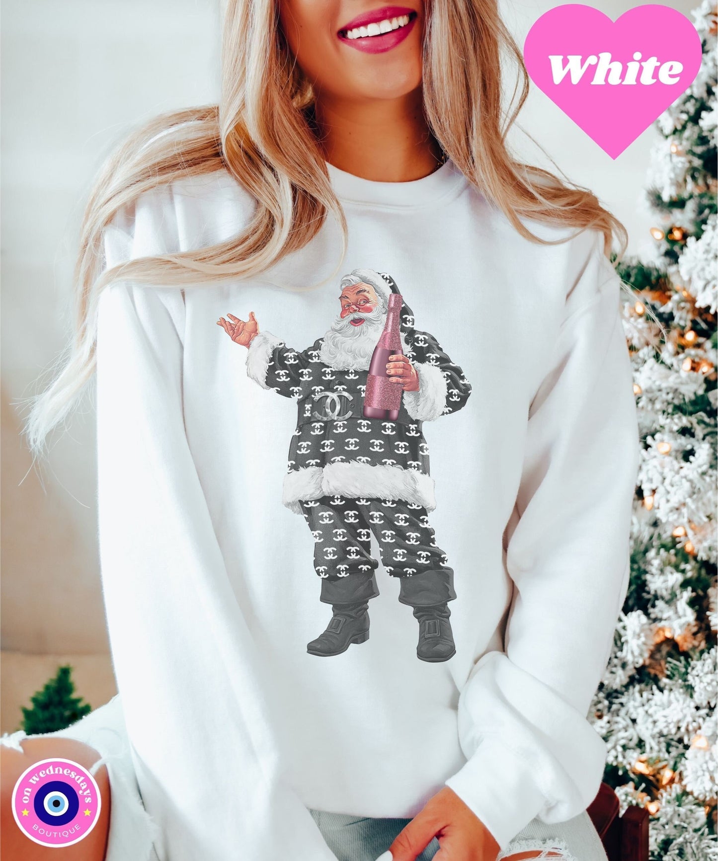 Cute Christmas Sweatshirt for Women, Santa Sweatshirt, Christmas PJs, Christmas Sweater, Oversized Sweatshirt, Christmas Gift For Her